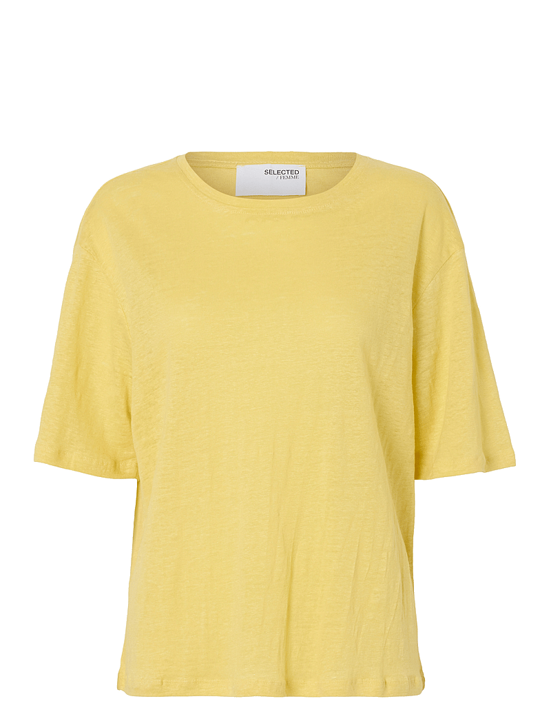 Selected - SLFVILJA LINEN SS TEE - t-shirts - sundress - 1