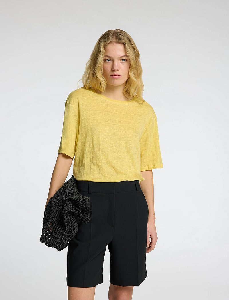 Selected - SLFVILJA LINEN SS TEE - t-shirts - sundress - 4