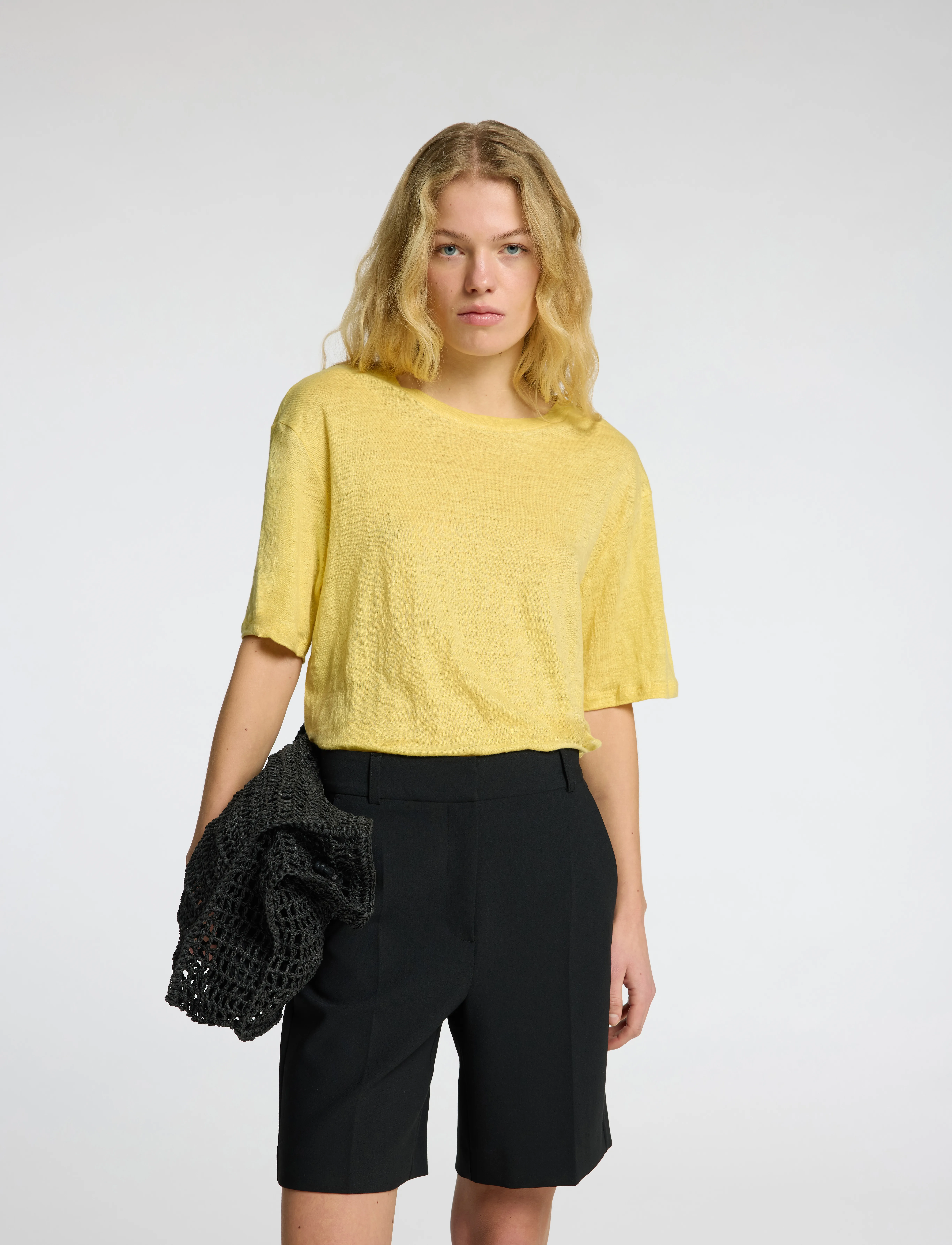 Selected - SLFVILJA LINEN SS TEE - t-shirts - sundress - 4