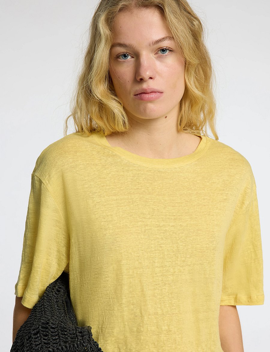 Selected - SLFVILJA LINEN SS TEE - t-shirts - sundress - 5