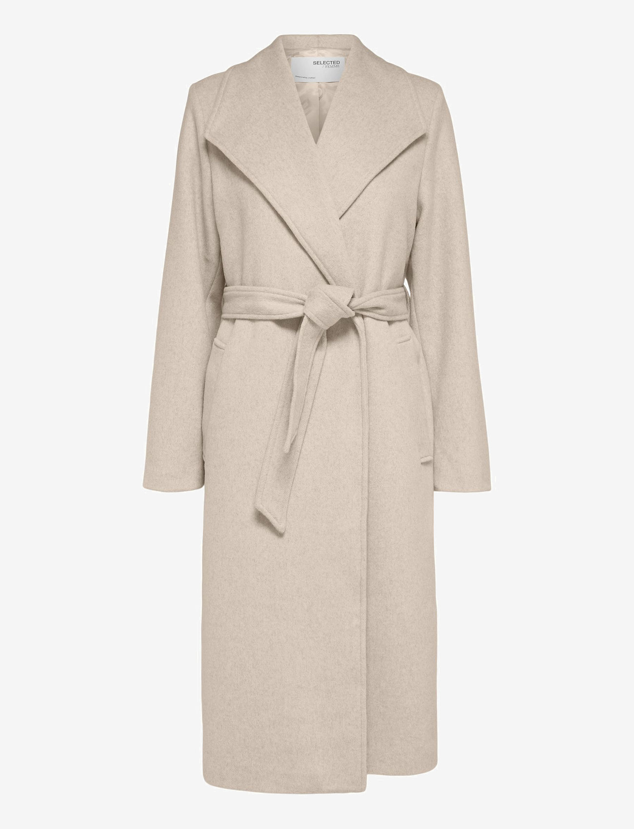 Selected - SLFROSA WOOL COAT B NOOS - sandshell - 1