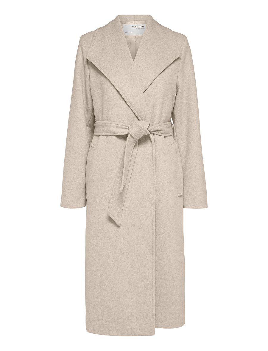 Selected - SLFROSA WOOL COAT B NOOS - sandshell - 1