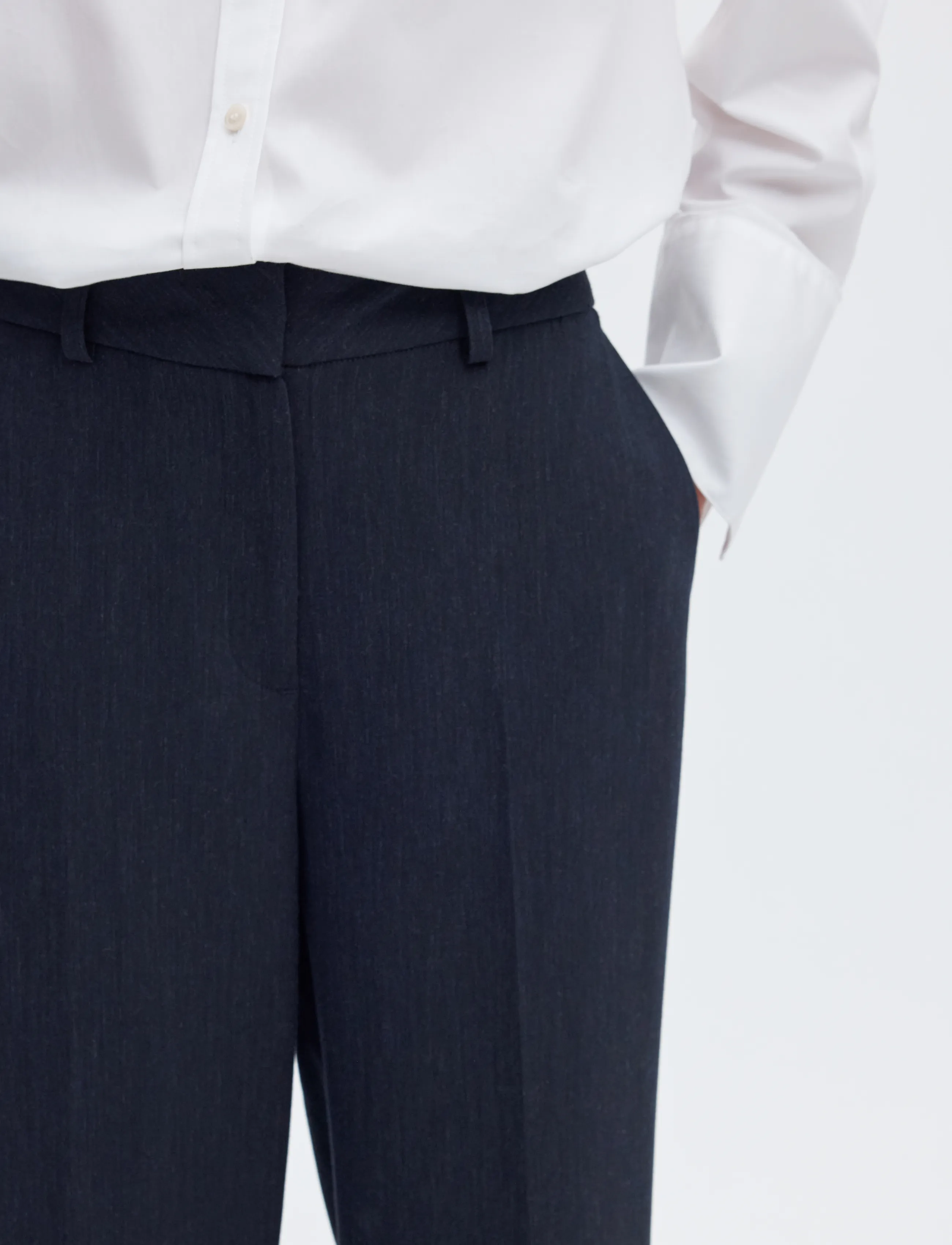Selected - SLWRITA MW WIDE PANT DARK SAP MEL NOOS - autumn savings - dark sapphire - 4