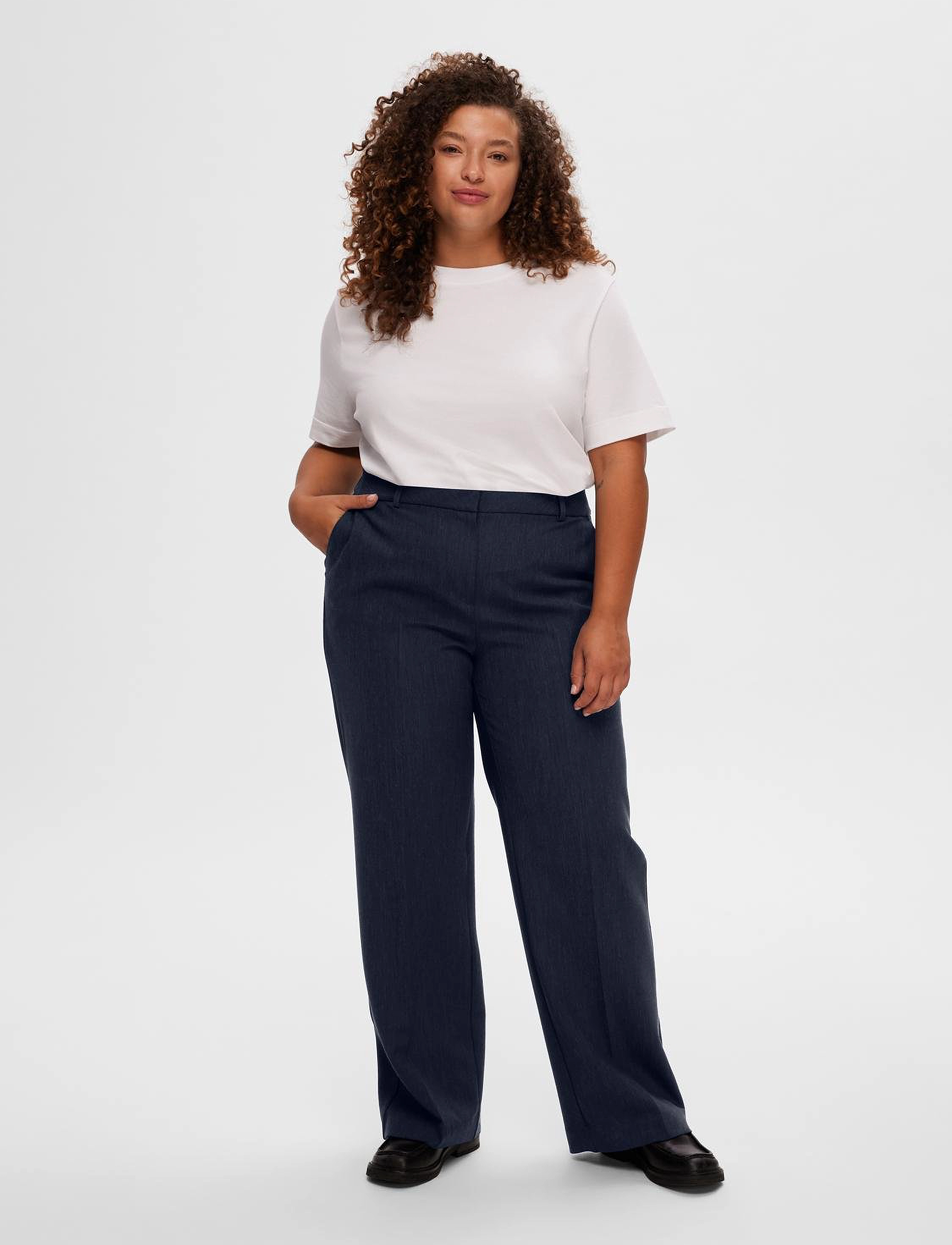 SELECTED Slwrita Mw Wide Pant Dark Sap Mel Noos leggings dam – bild 6