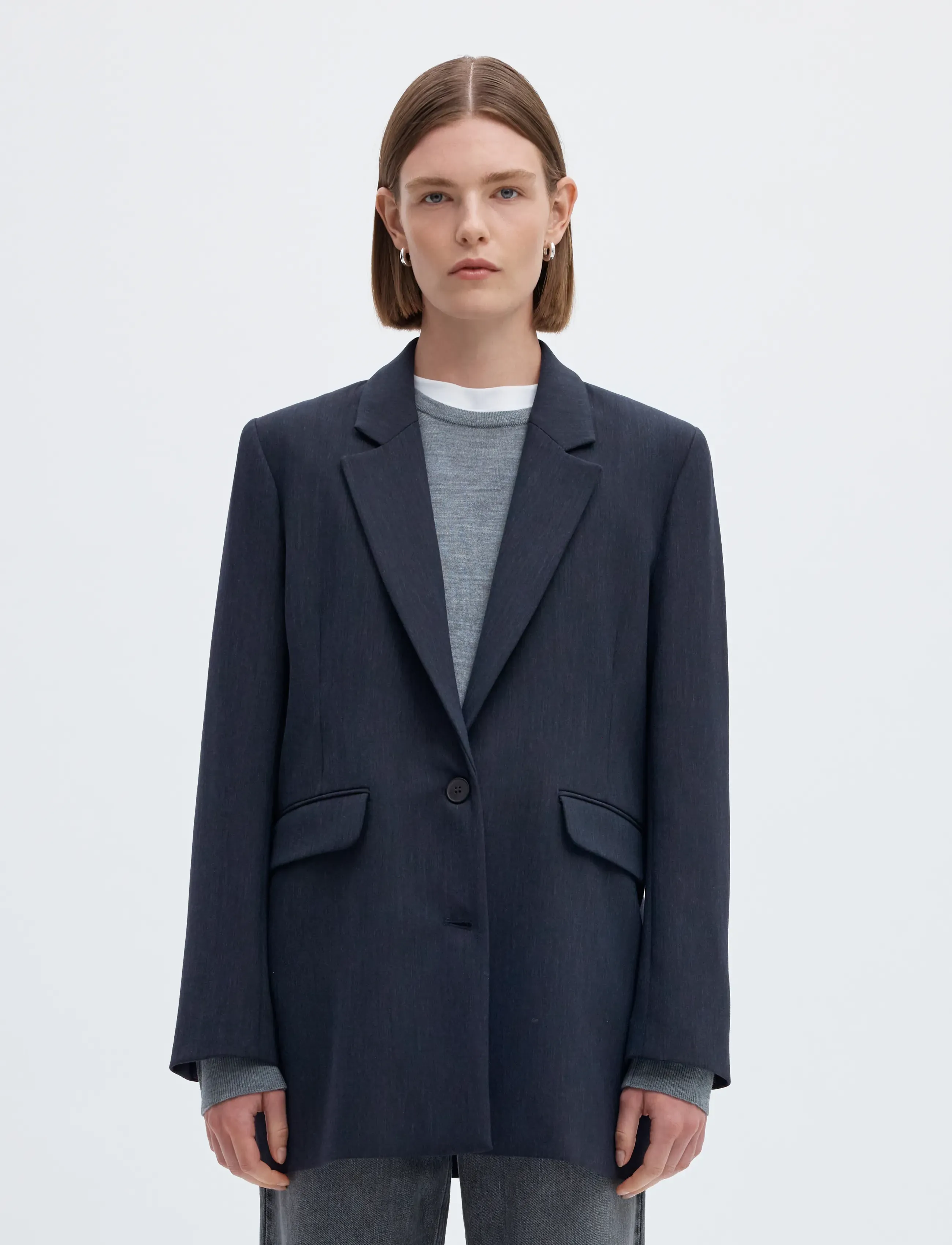 Selected - SLWRITA LS RELAXED BLAZER D SAP MEL NOOS - einreihige blazer - dark sapphire - 0