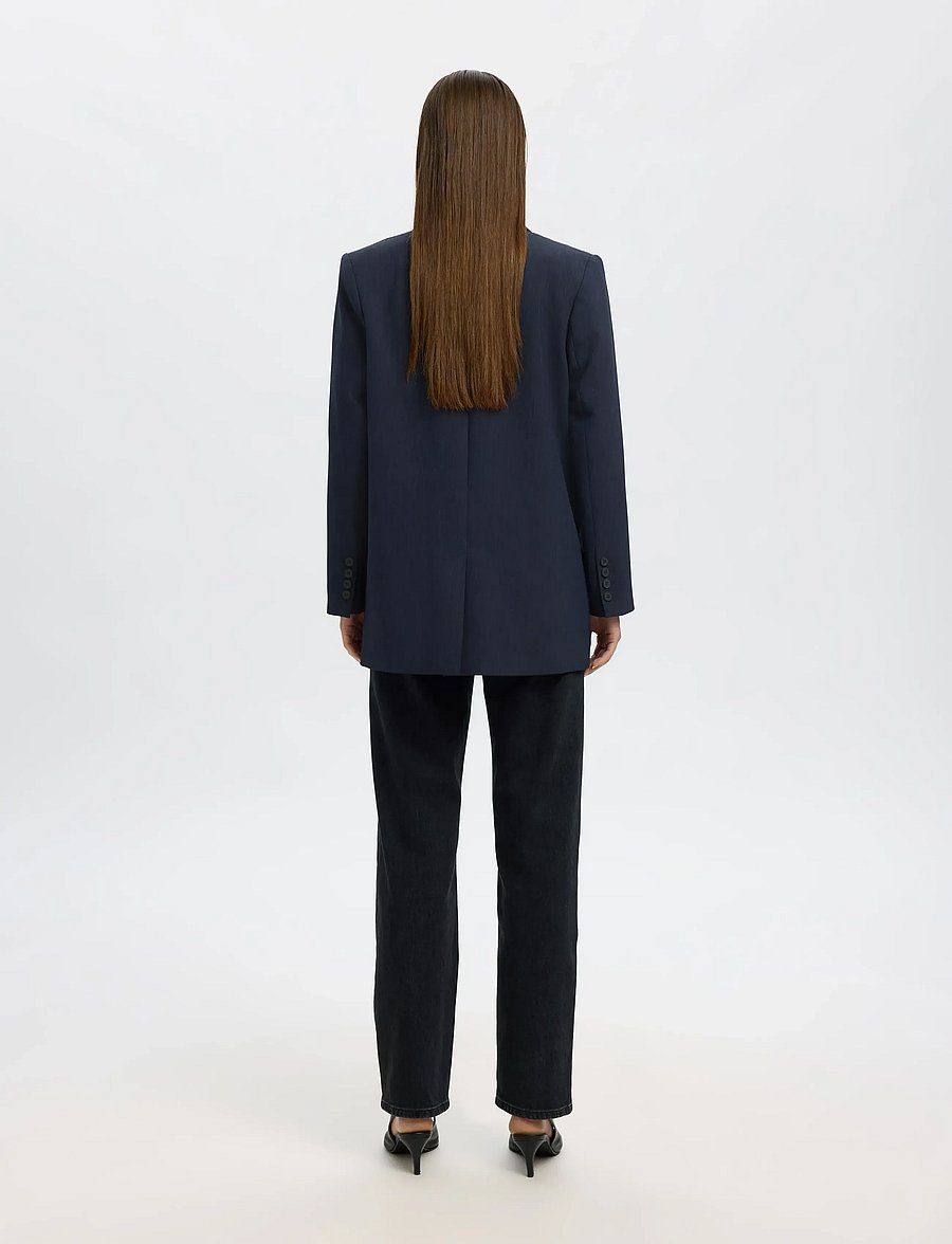 Selected - SLFRITA LS BLAZER DARK SAP MEL - Üherealised pintsakud - dark sapphire - 3