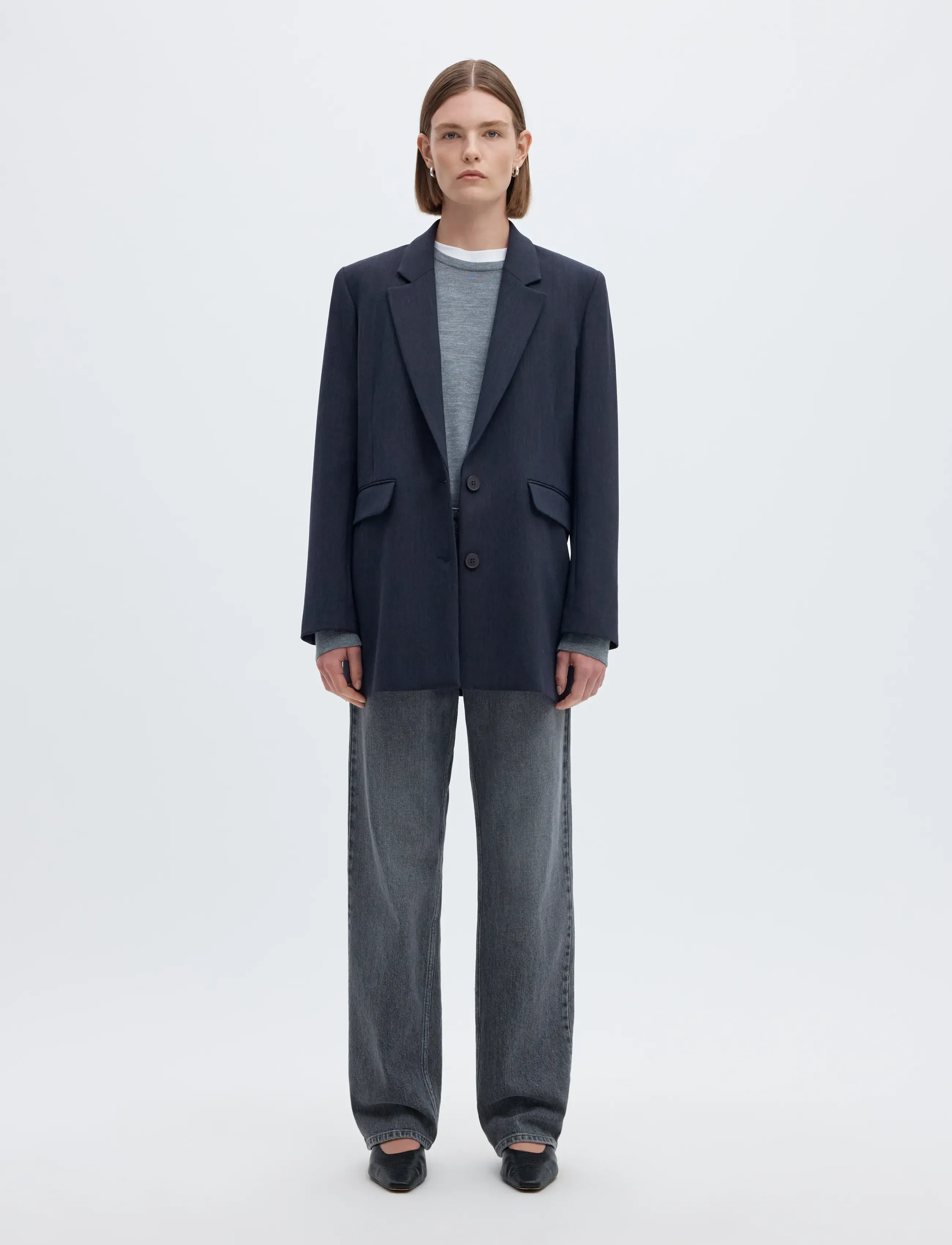 Selected - SLWRITA LS RELAXED BLAZER D SAP MEL NOOS - einreihige blazer - dark sapphire - 4