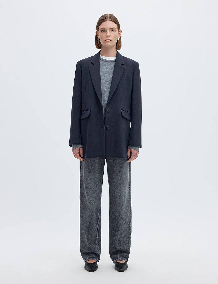 Selected - SLWRITA LS RELAXED BLAZER D SAP MEL NOOS - einreihige blazer - dark sapphire - 4