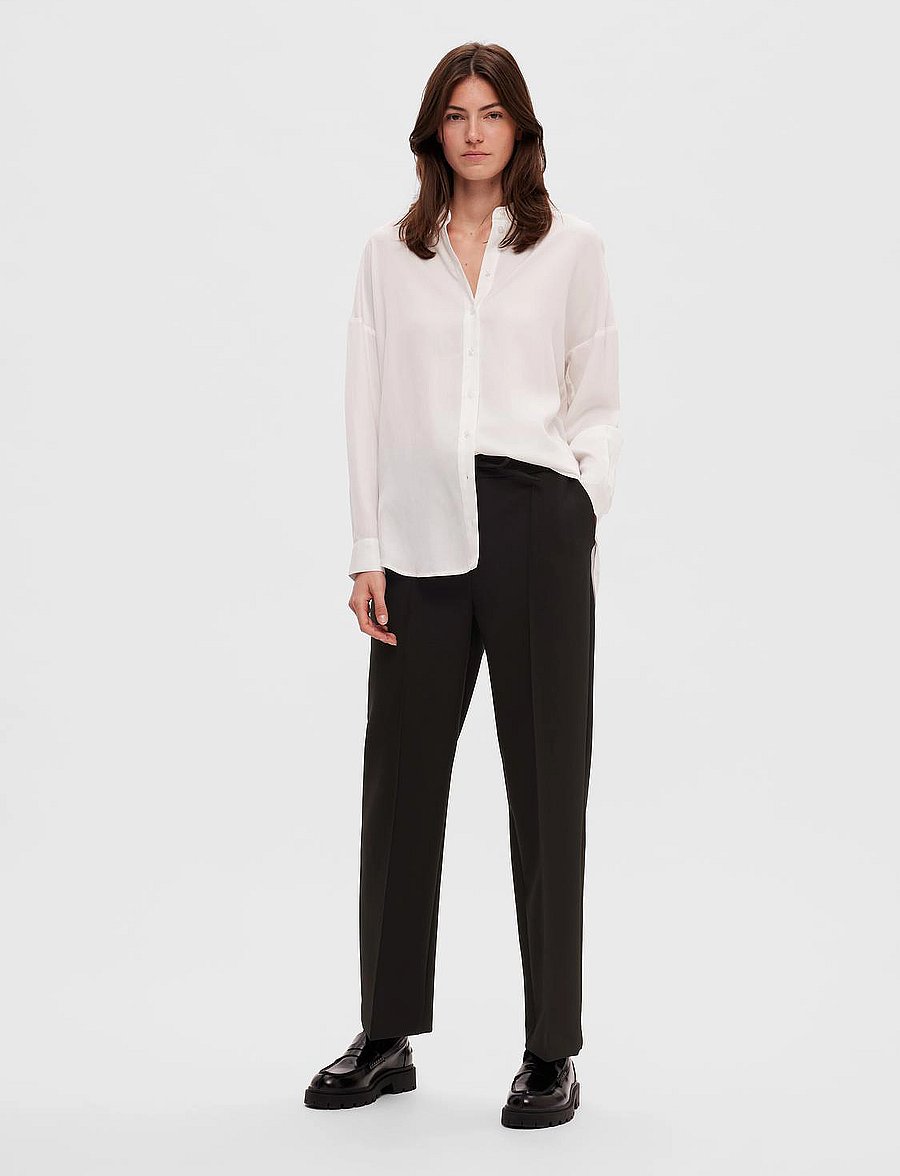 Selected - SLFVINNIE HW PANT NOOS - jogger-housut - black - 4