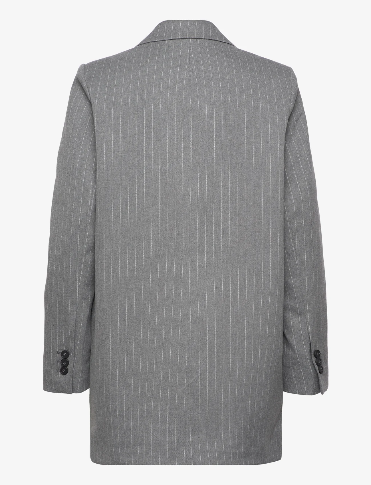 Selected Femme - SLFMYLA LS RELAX BLAZER MGM STRIPE NOOS - ballīšu apģērbs par outlet cenām - medium grey melange - 1