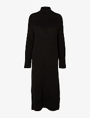 Selected Femme - SLFMALINE LS KNIT DRESS HIGH NECK NOOS - stickade klänningar - black - 0