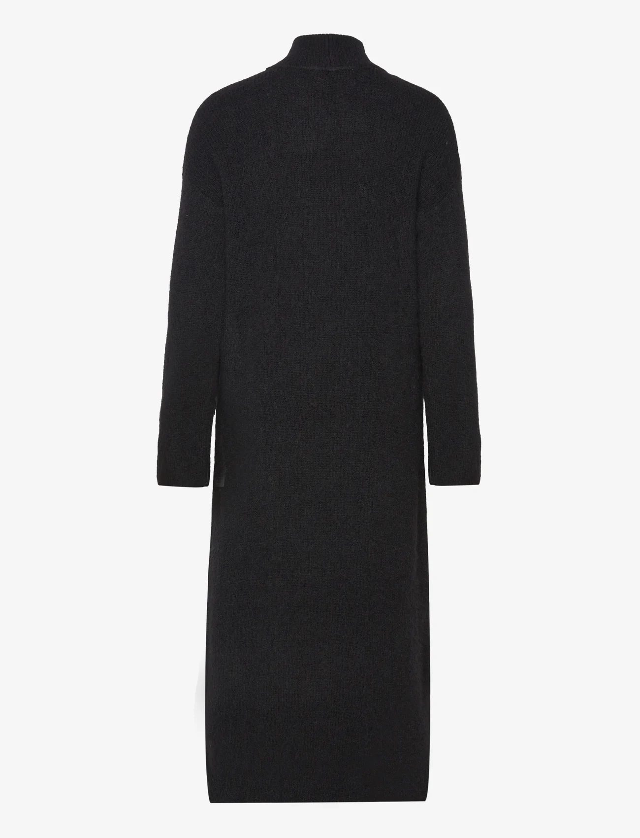 Selected Femme - SLFMALINE LS KNIT DRESS HIGH NECK NOOS - stickade klänningar - black - 1