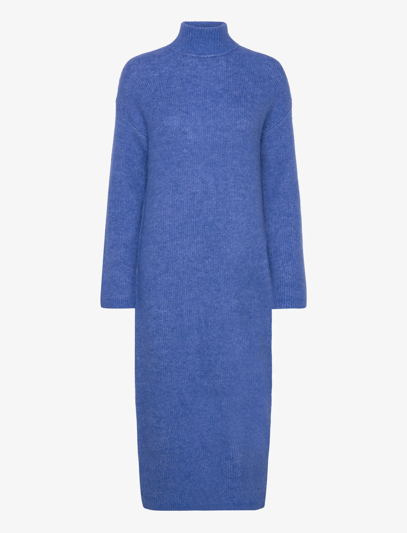 Selected Femme - SLFMALINE LS KNIT DRESS HIGH NECK NOOS - neulemekot - nebulas blue - 0