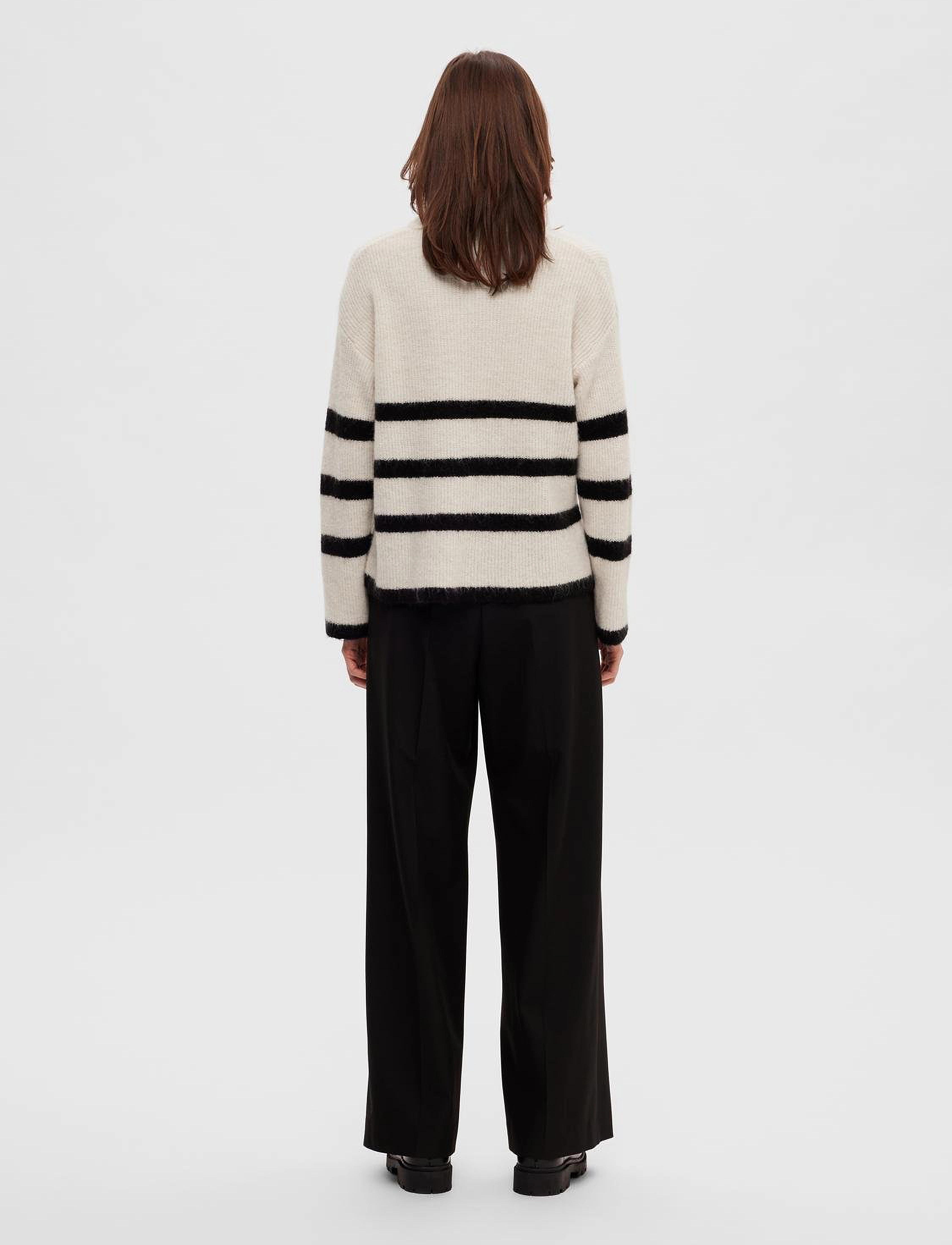 Selected - SLFMALINE LS KNIT HALF ZIP NOOS - birch - 4