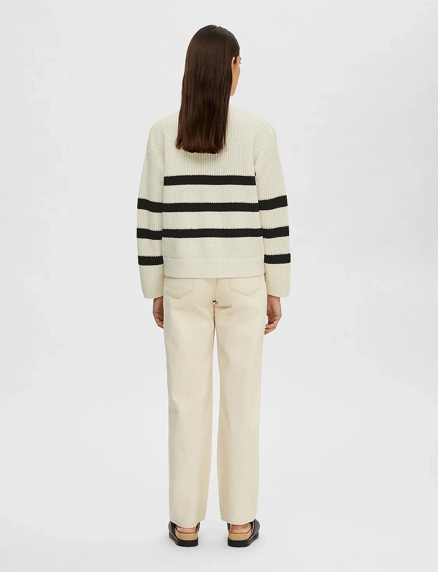 Selected - SLFBLOOMIE LS KNIT V-NECK CARDIGAN NOOS - cardigans - snow white - 3
