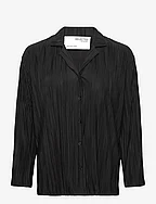 SLFELLIE LS PLISSE SHIRT - BLACK