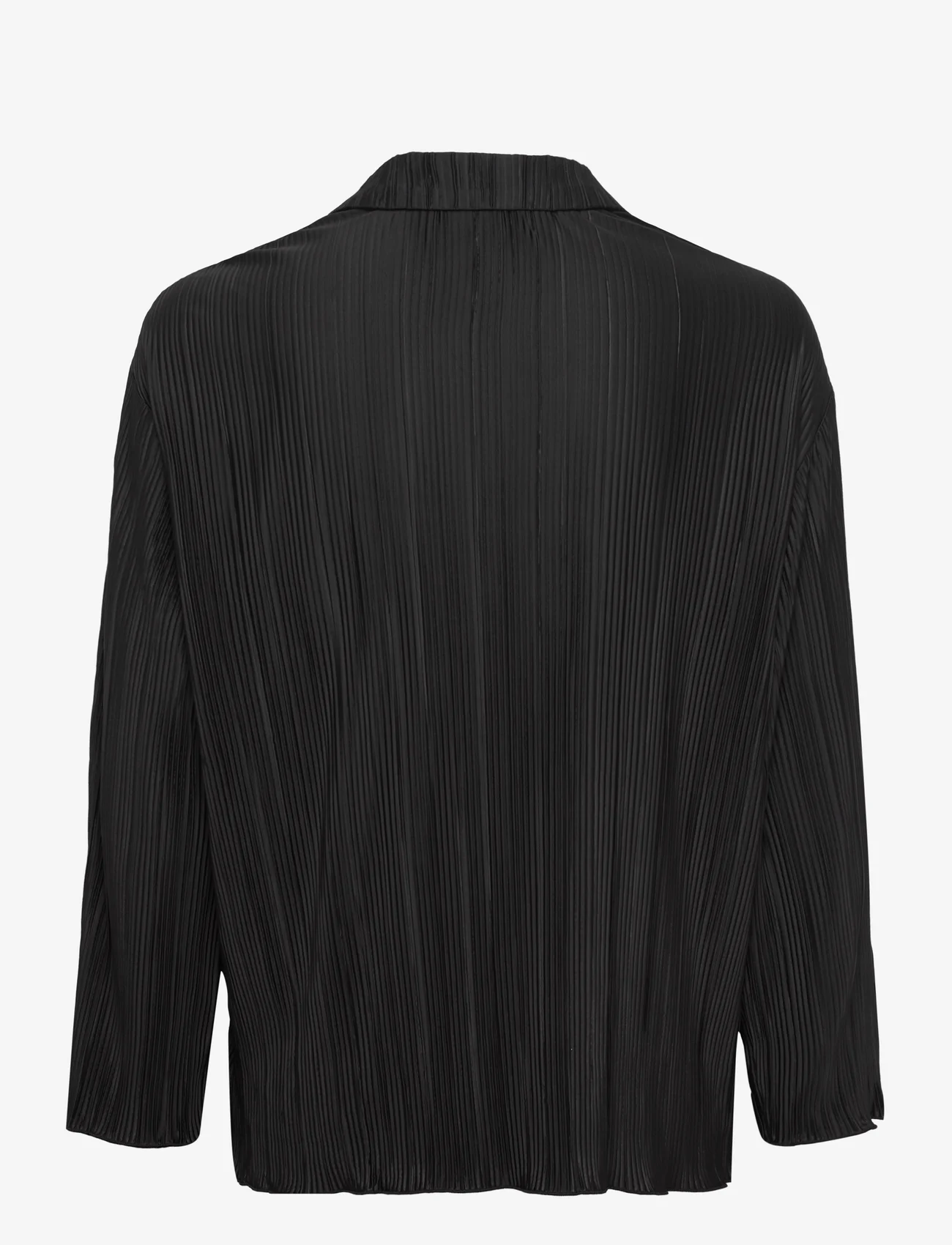 Selected Femme - SLFELLIE LS PLISSE SHIRT - long-sleeved shirts - black - 1