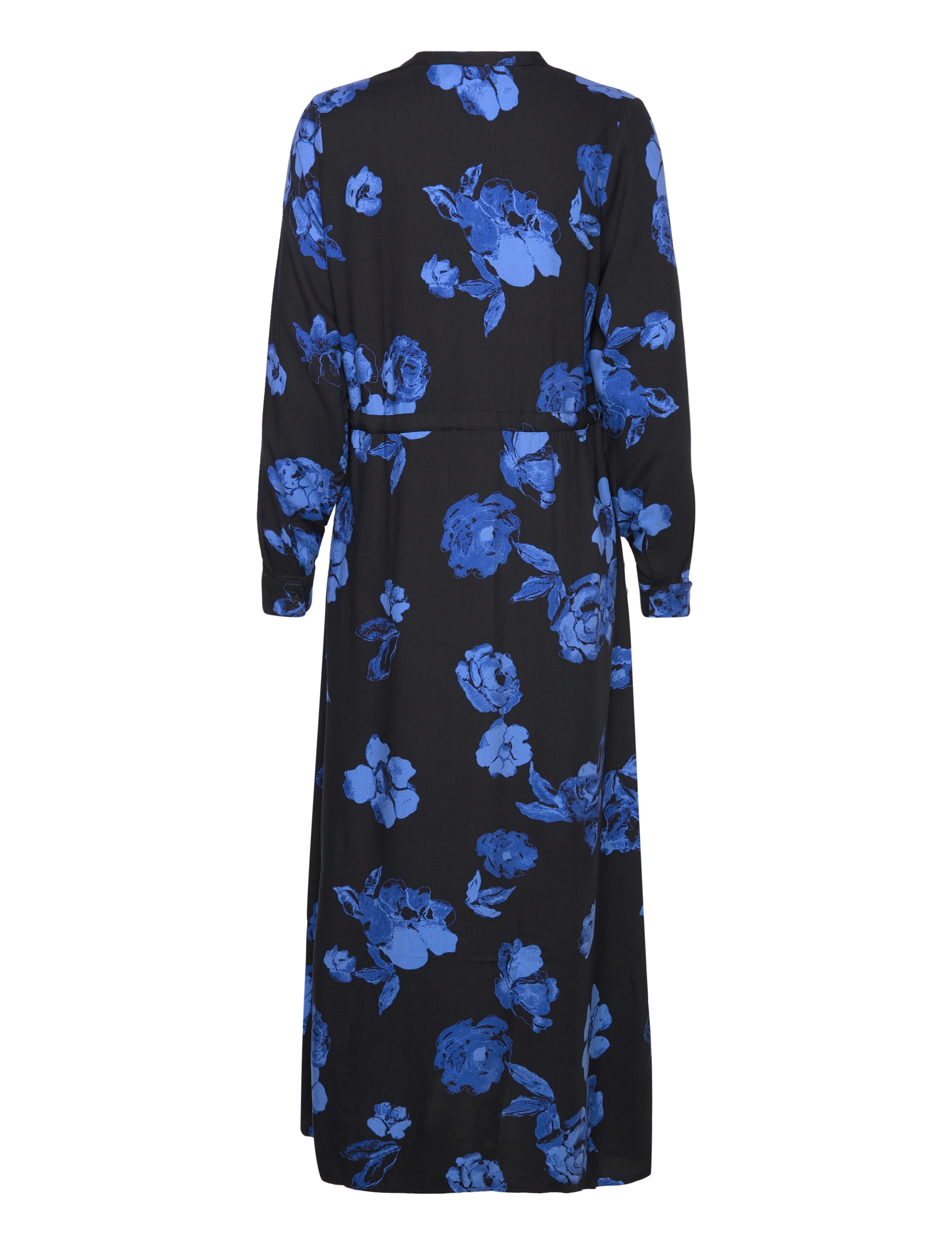 Selected - SLFKATRINA LS AOP ANKLE DRESS NOOS - hemdkleider - black - 1