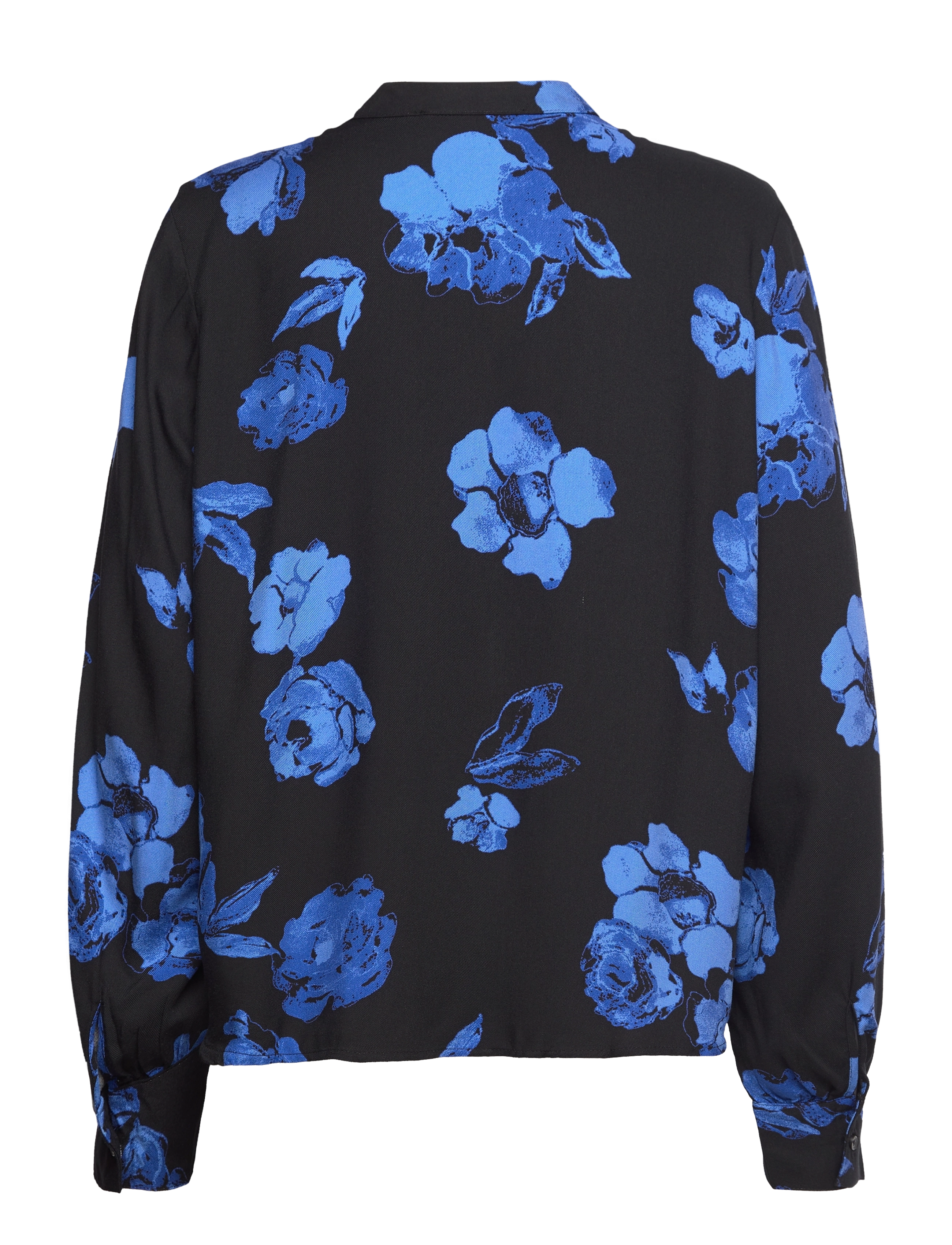 Selected - SLFKATRINA LS AOP TOP NOOS - black - 2