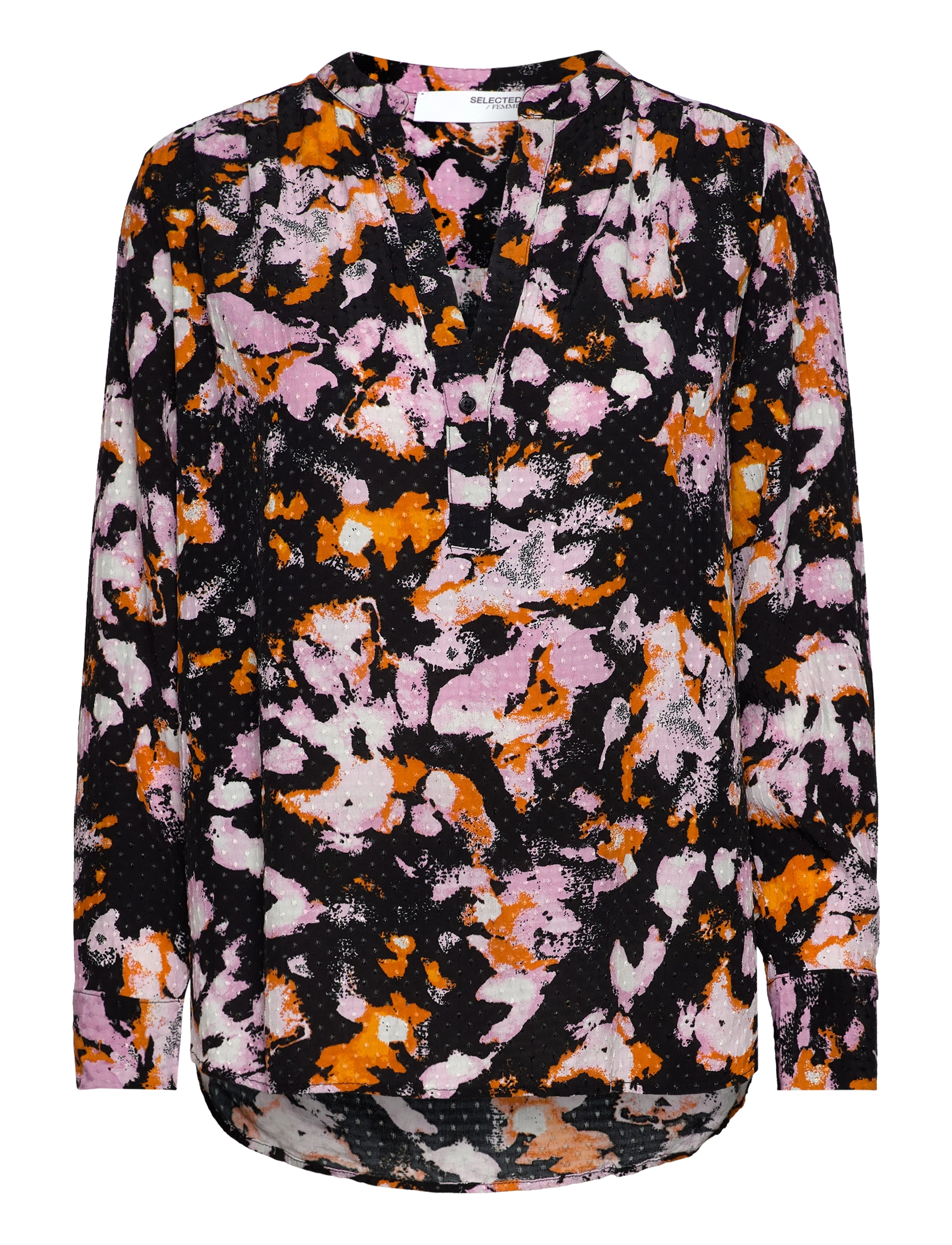 SELECTED Slfirene Ls Aop Oberteil Noos Schwarz - 34 - Damen