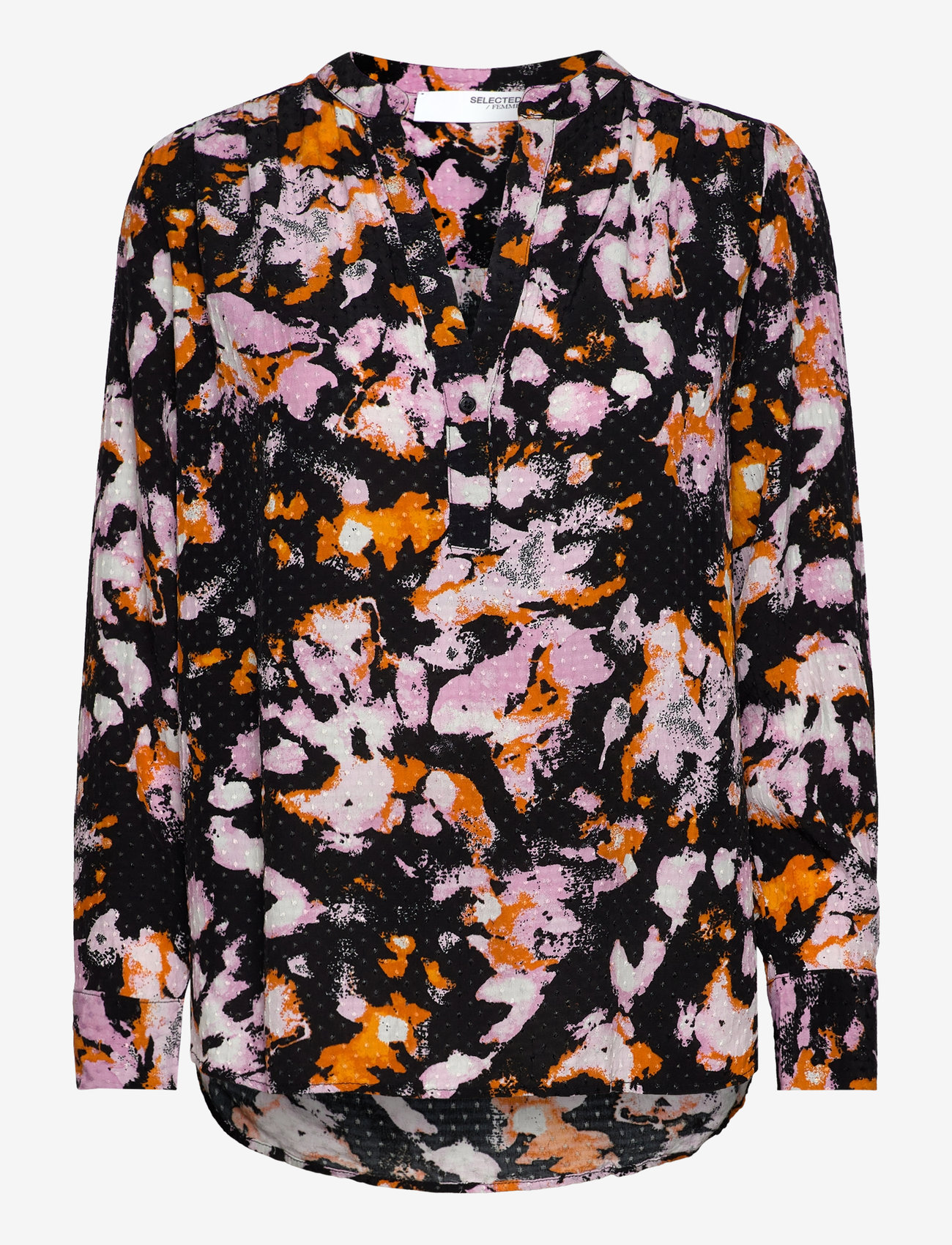 Selected - SLFIRENE LS AOP TOP NOOS - langärmlige blusen - black - 1