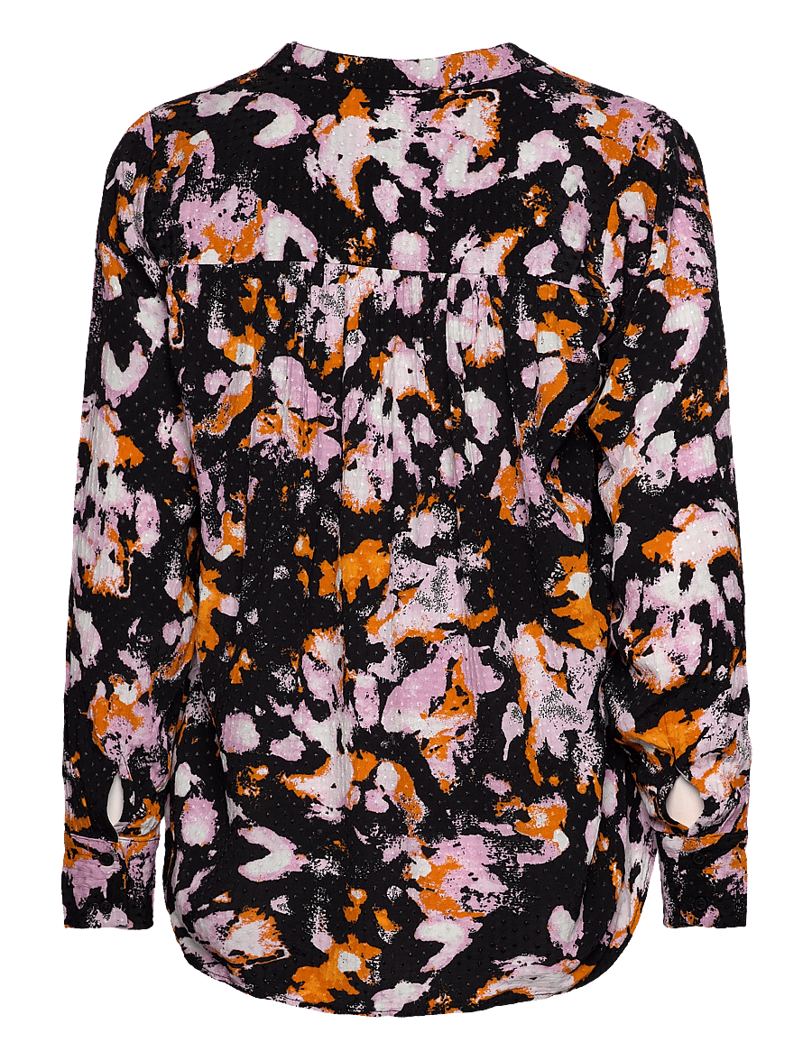 Selected - SLFIRENE LS AOP TOP NOOS - langærmede bluser - black - 2