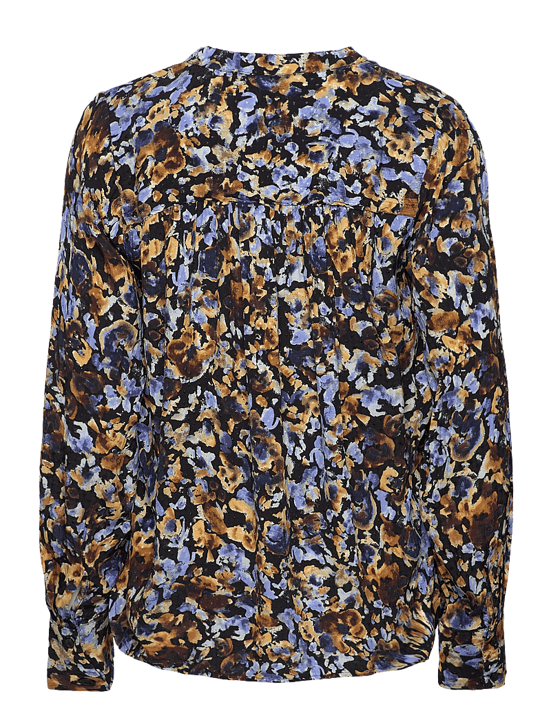 Selected - SLFIRENE LS AOP TOP NOOS - långärmade blusar - black - 2