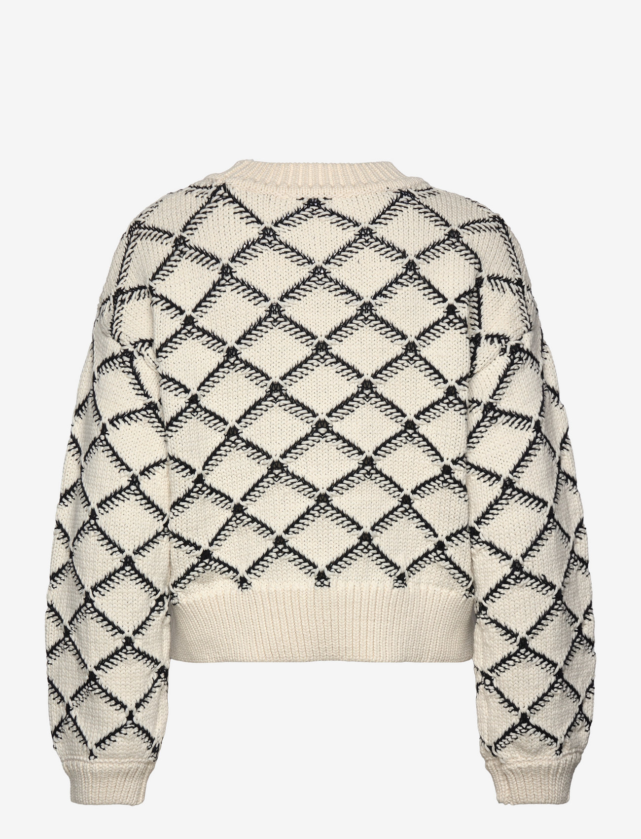 Selected - SLFOLIVIA LS CROPPED KNIT O-NECK - stickade tröjor - birch - 2