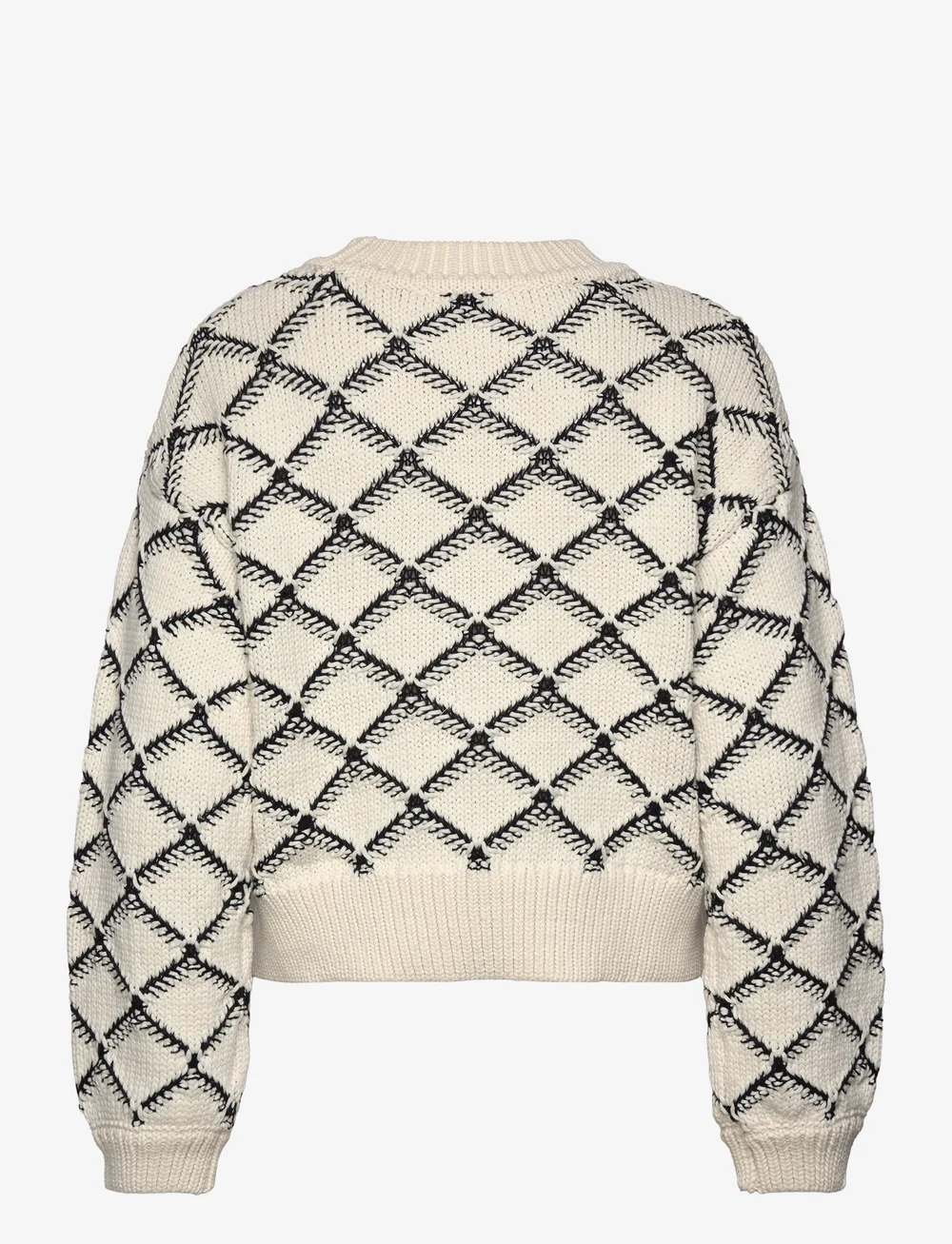 Selected - SLFOLIVIA LS CROPPED KNIT O-NECK - striktrøjer - birch - 2