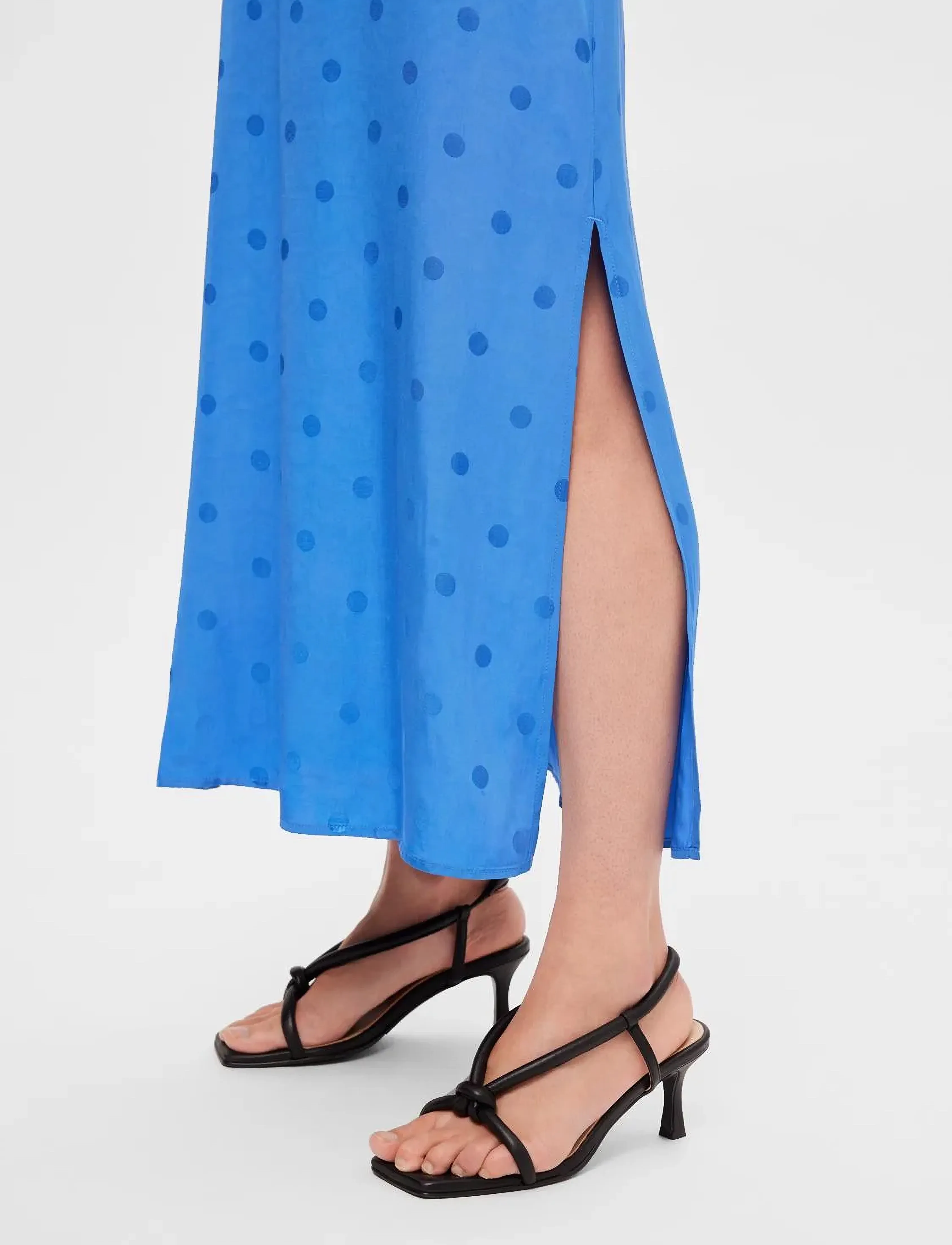 Selected - SLFLUDWIKA LS ANKLE SATIN DRESS B - maxi dresses - nebulas blue - 4