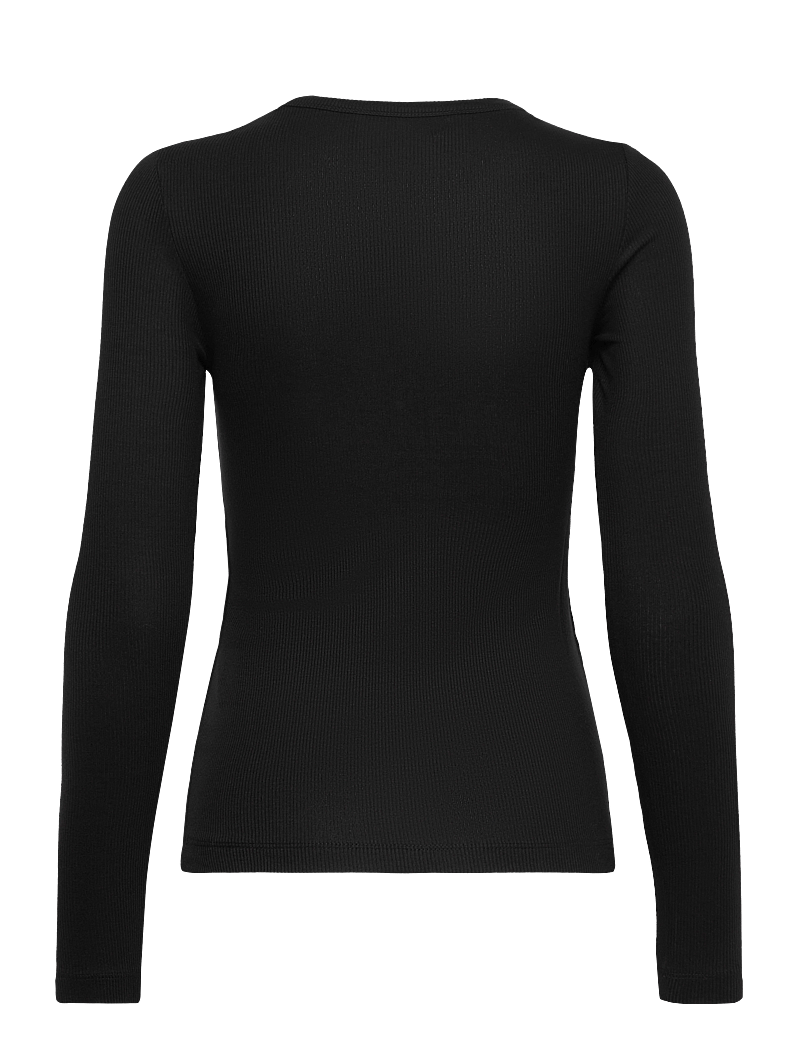 Selected - SLFDIANNA LS O-NECK TOP NOOS - pikkade varrukatega alussärgid - black - 2