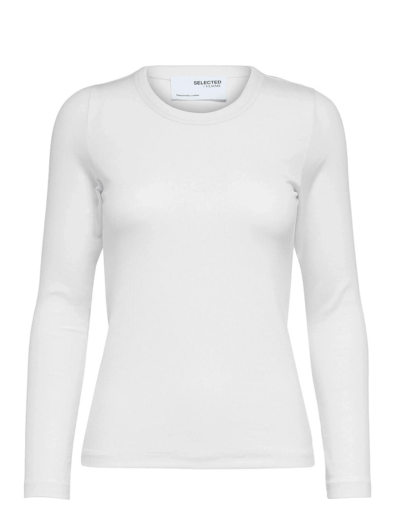 Selected - SLFDIANNA LS O-NECK TOP NOOS - langærmede toppe - bright white - 1