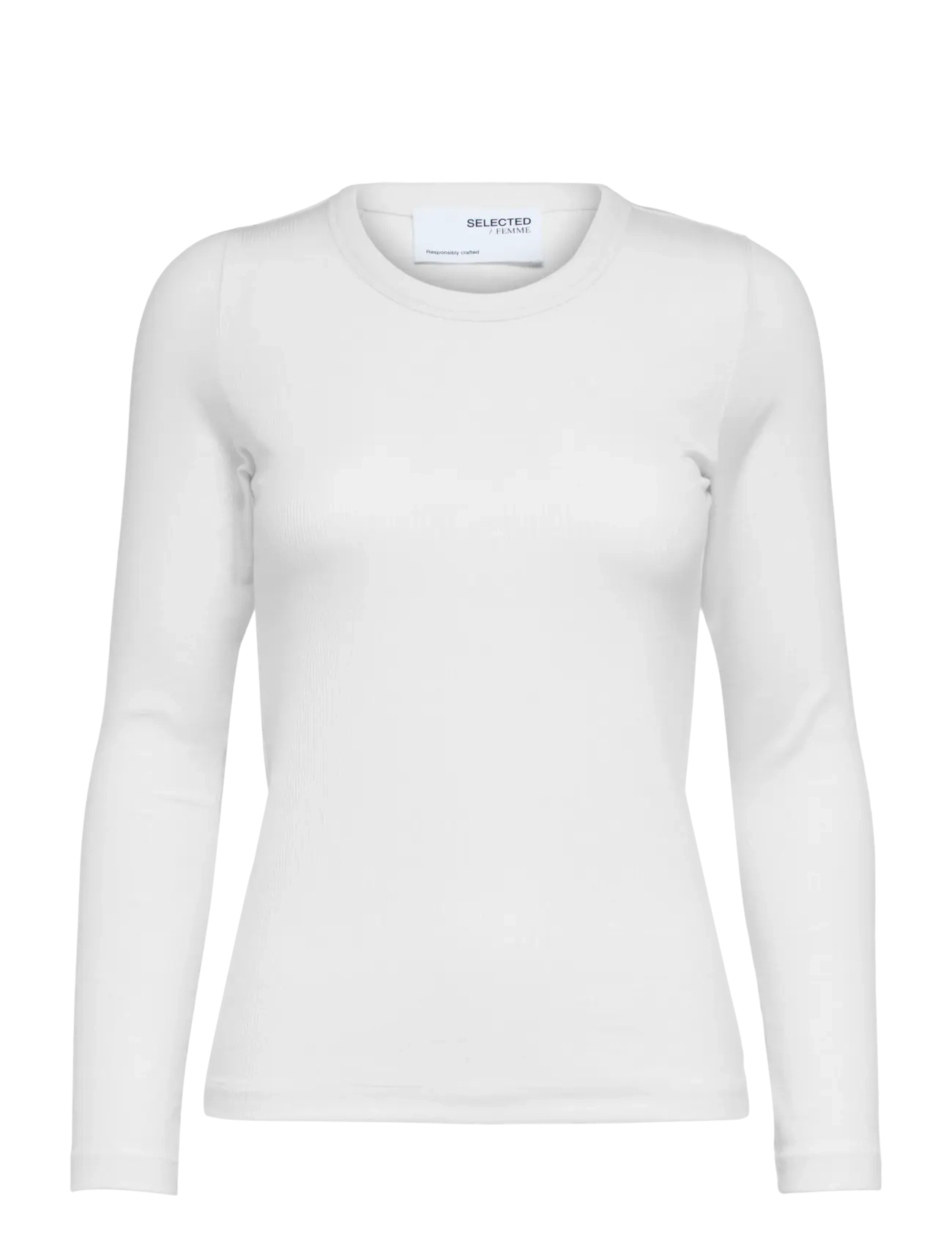 Selected SLFDIANNA LS O-NECK TOP - Selected - BRIGHT WHITE / white