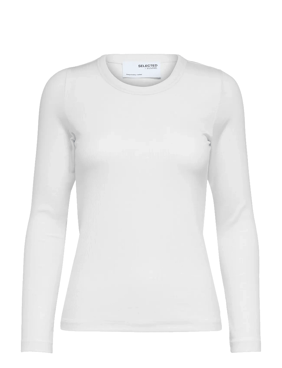 Selected - SLFDIANNA LS O-NECK TOP NOOS - langærmede toppe - bright white - 1