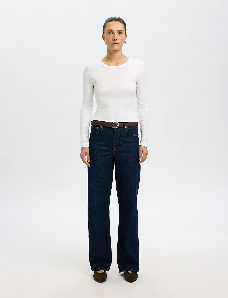 Selected - SLFDIANNA LS O-NECK TOP NOOS - langærmede toppe - bright white - 4