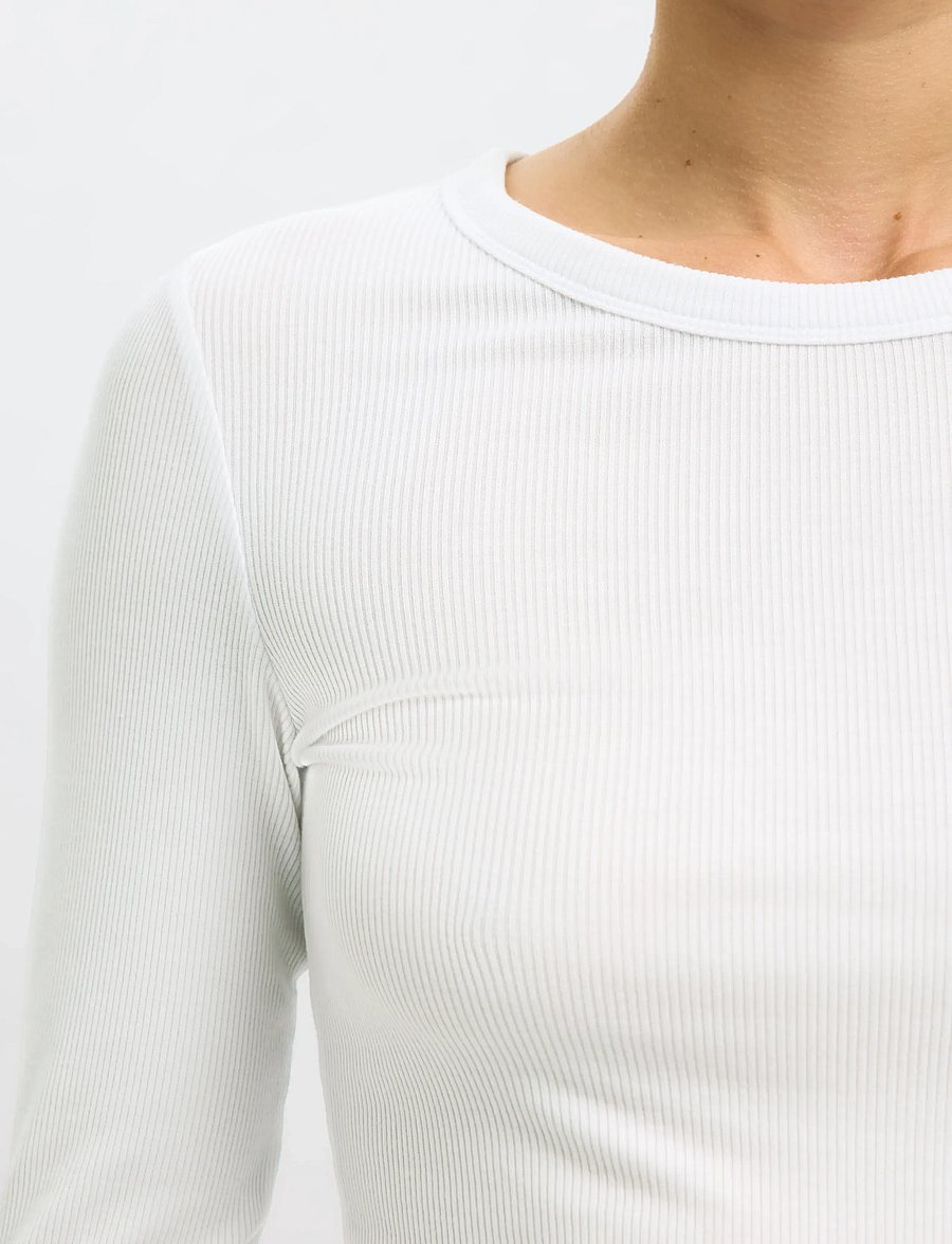 Selected - SLFDIANNA LS O-NECK TOP NOOS - langærmede toppe - bright white - 5