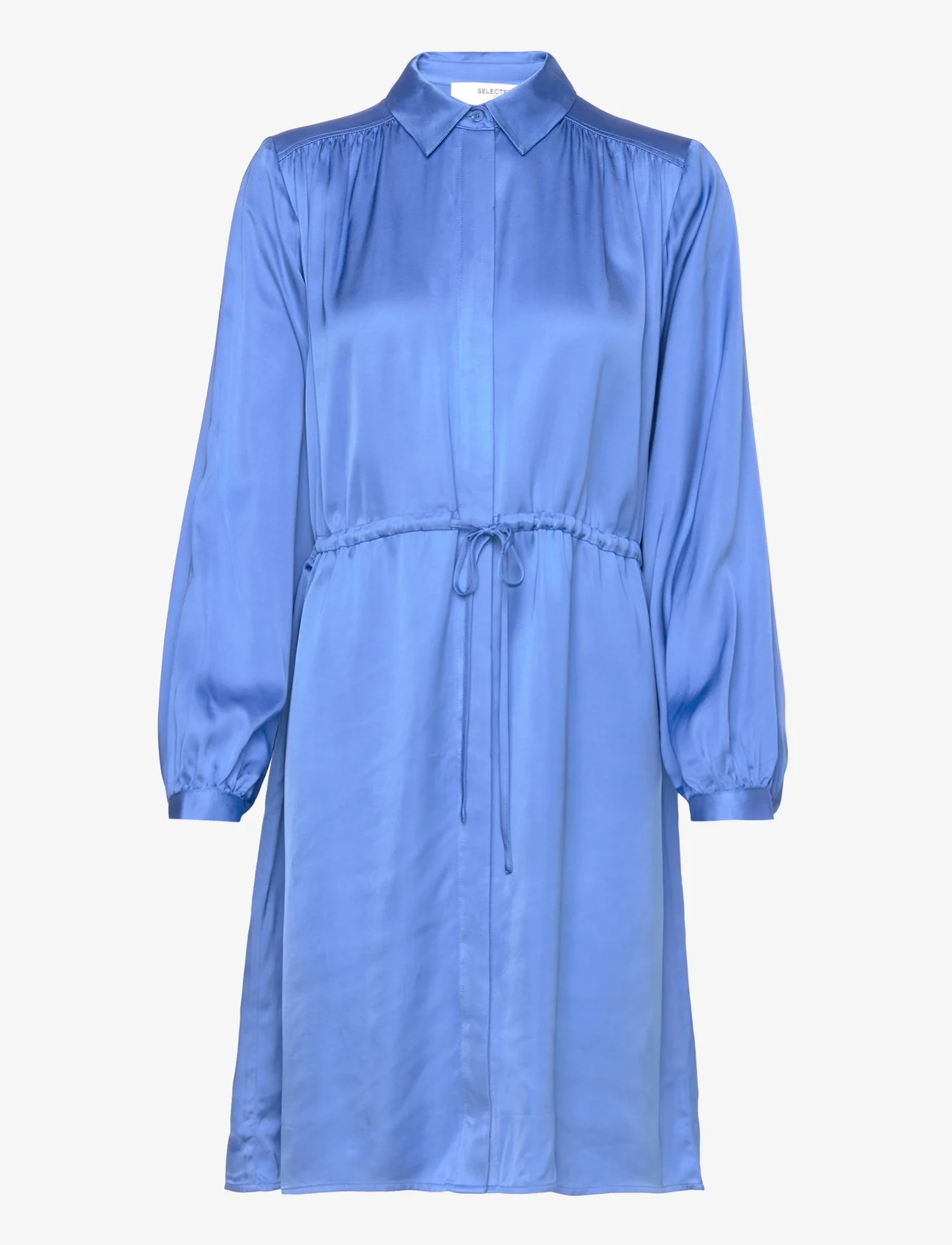 Selected Femme - SLFTHEA LS SHORT DRESS B - skjortklänningar - nebulas blue - 0