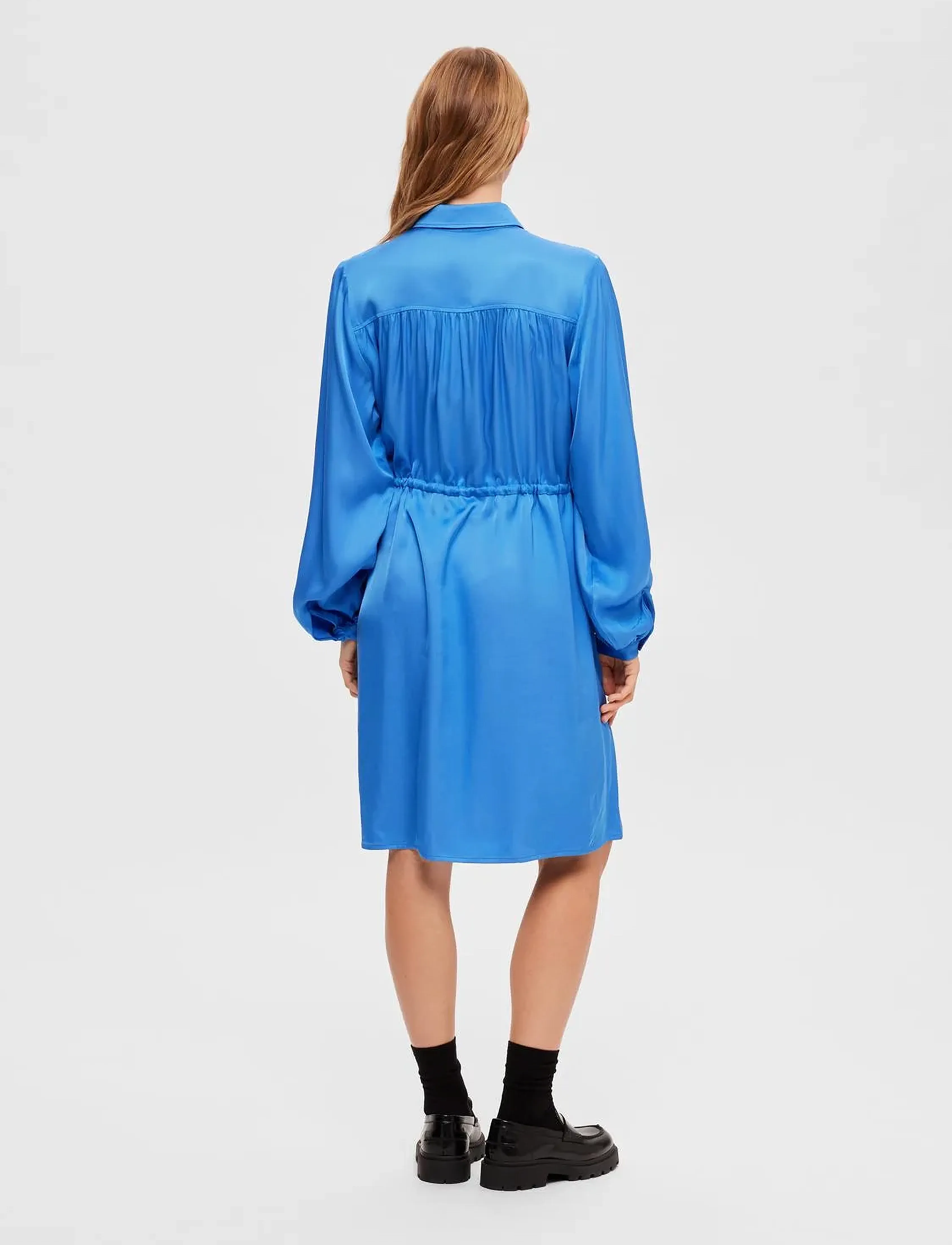 Selected - SLFTHEA LS SHORT DRESS B - skjortekjoler - nebulas blue - 3