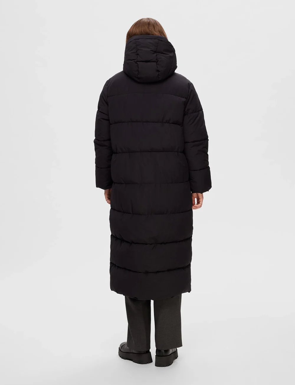 Selected - SLFJANINA LONG PUFFER COAT - dunkappor - black - 2