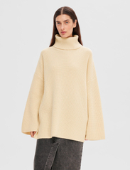 Selected Femme - SLFMARY LS LONG KNIT ROLL NECK - džemperi ar augstu apkakli - birch - 4