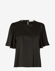 Selected Femme - SLFREYA 2/4 TOP B - short-sleeved blouses - black - 0