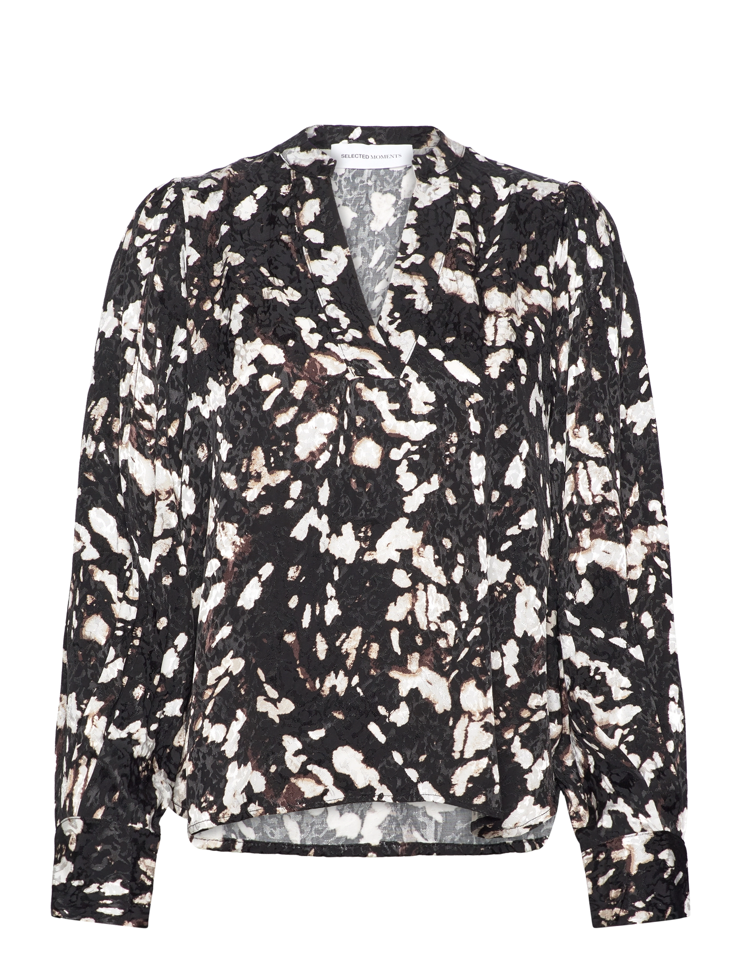 Selected SLFJUSTINE LS AOP TOP B - Tøj - JAVA / black