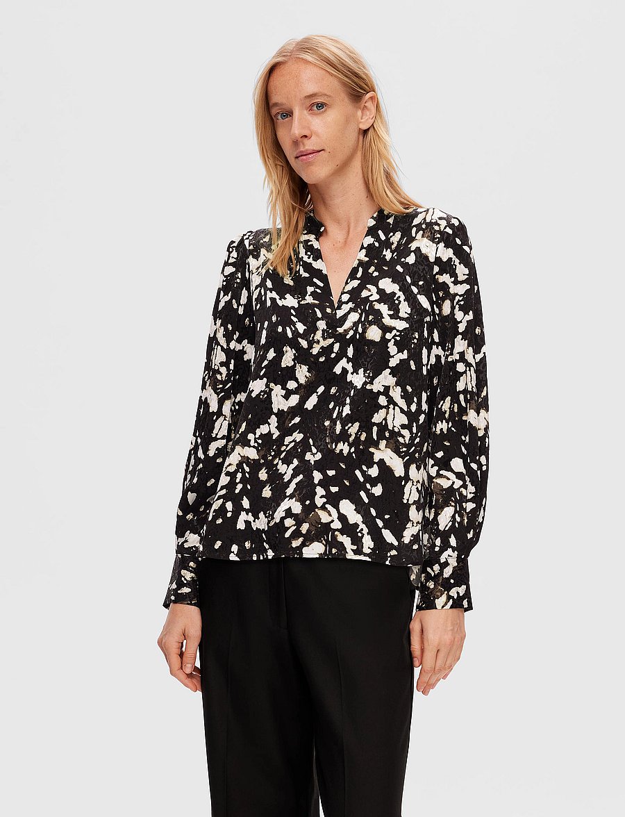 Selected - SLFJUSTINE LS AOP TOP B - langærmede bluser - java - 0