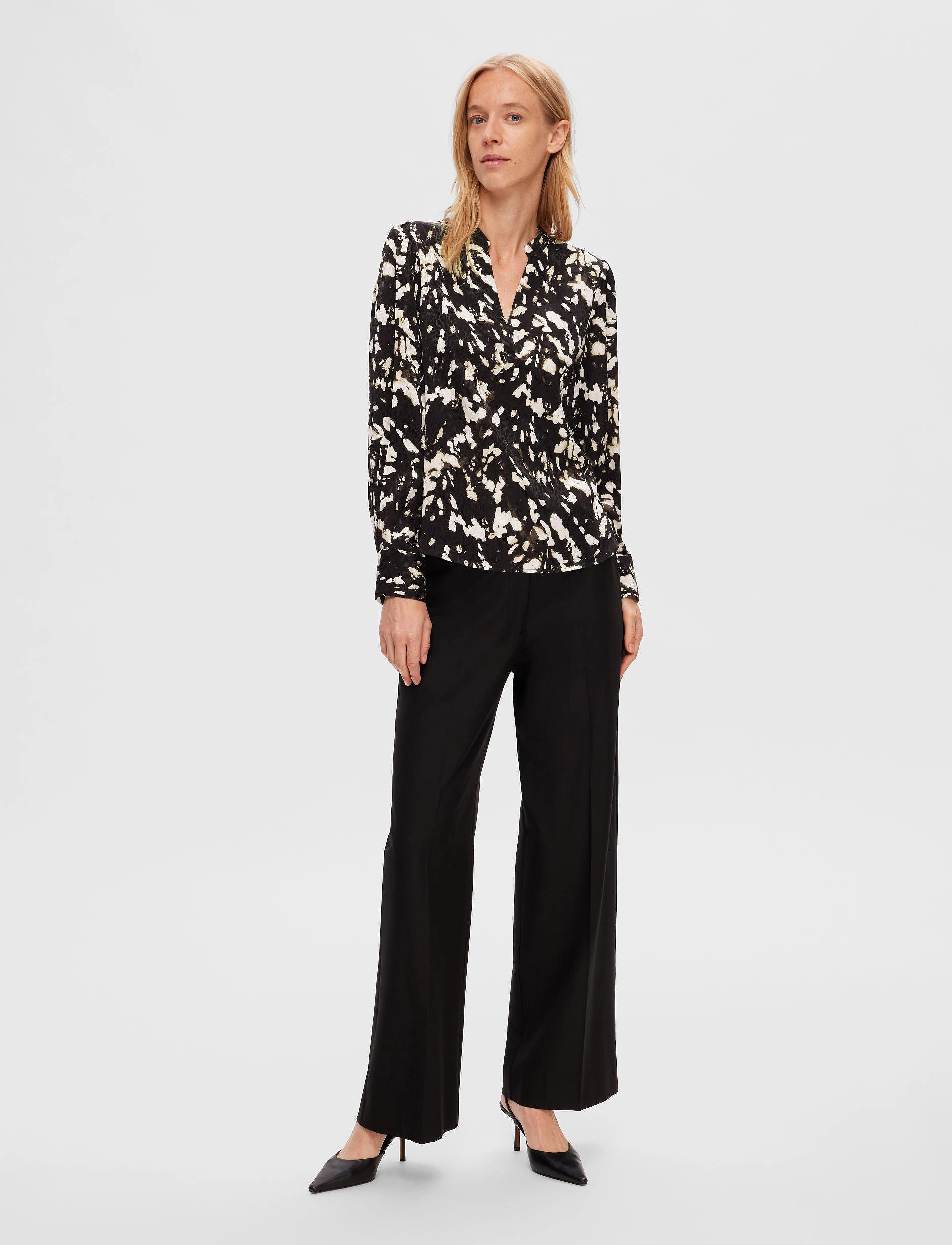 Selected - SLFJUSTINE LS AOP TOP B - langærmede bluser - java - 4