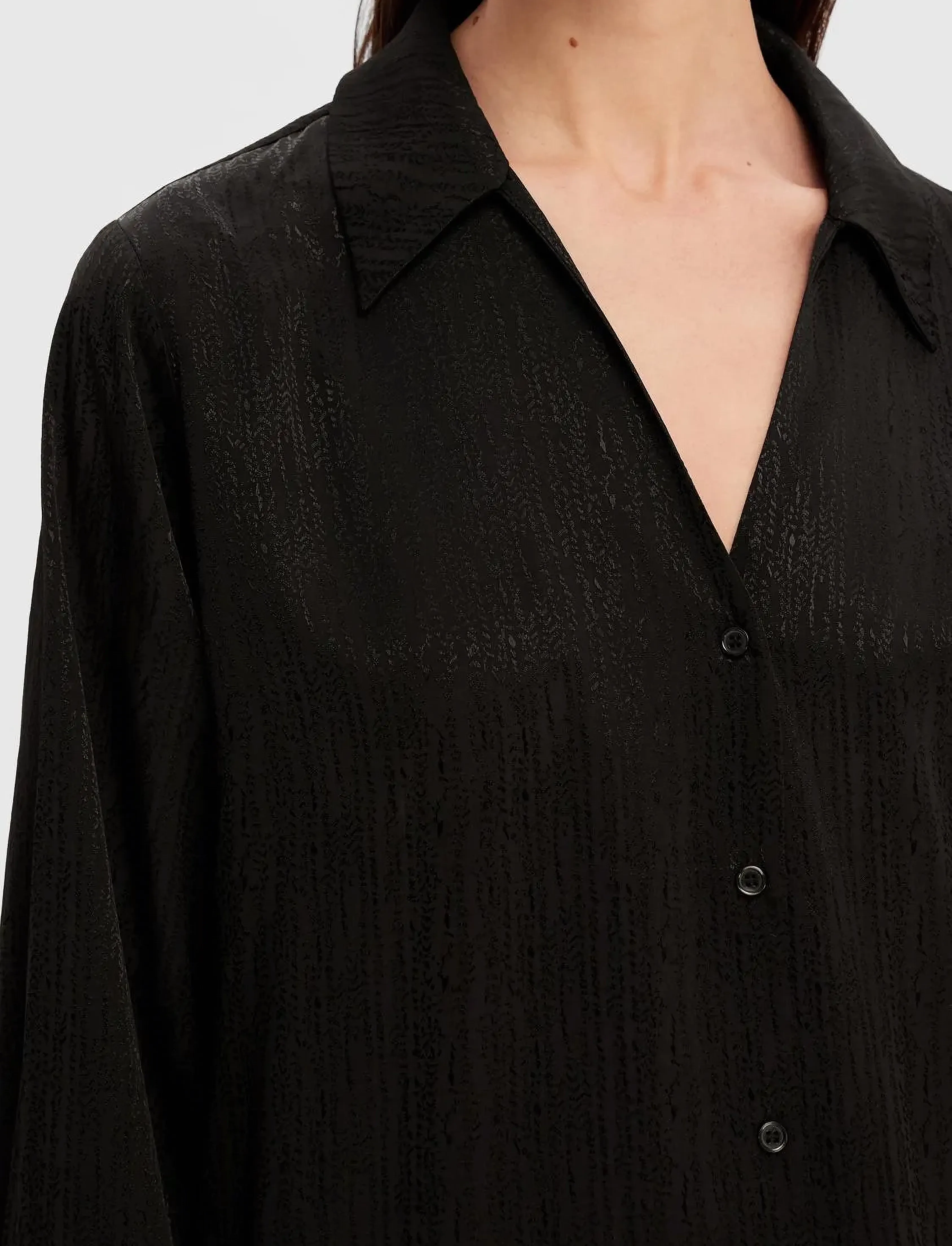 Selected - SLFTYRA LS SHIRT B - langærmede skjorter - black - 5