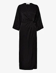 Selected Femme - SLFTYRA 34 ANKLE WRAP DRESS B - omlottklänningar - black - 0