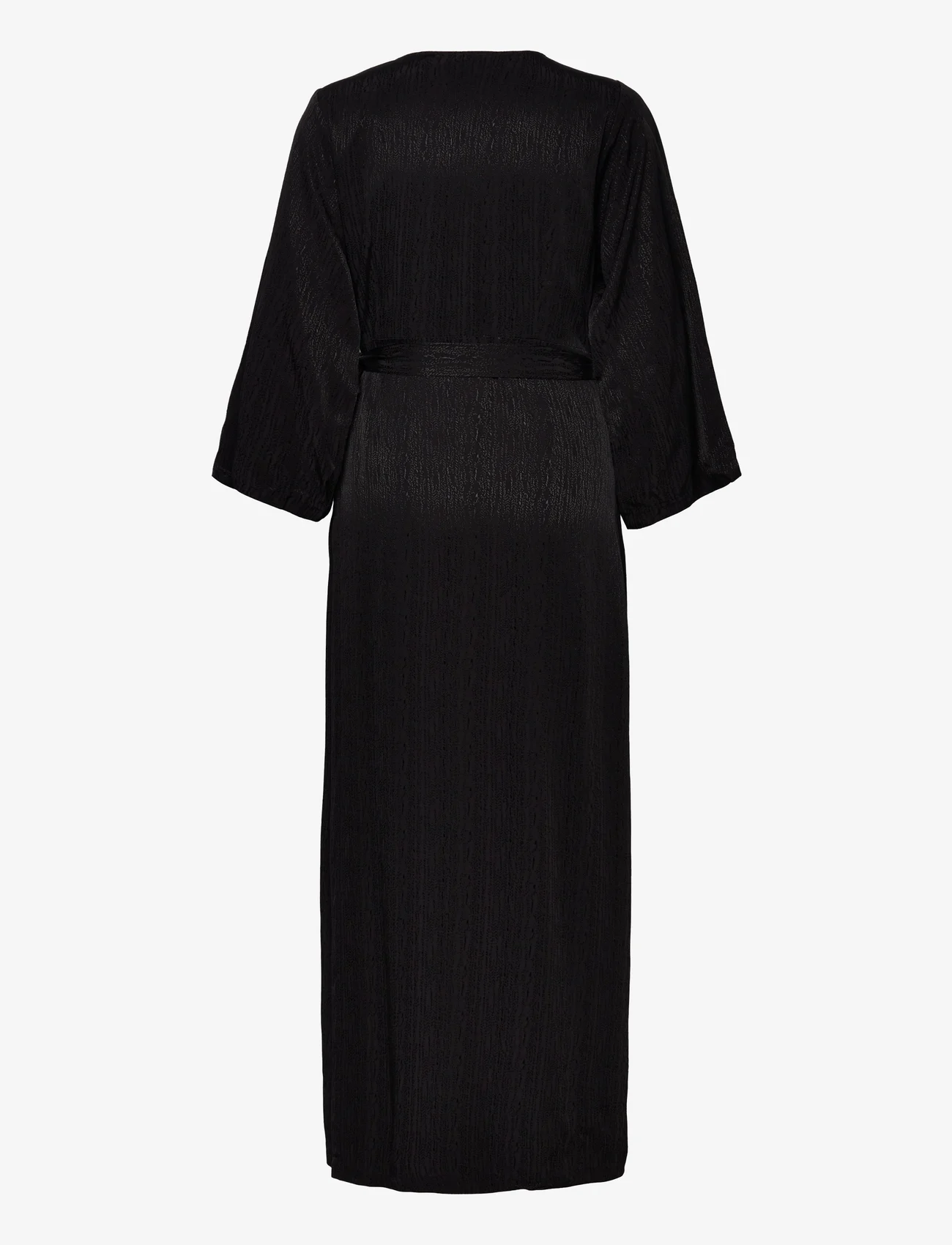 Selected Femme - SLFTYRA 34 ANKLE WRAP DRESS B - sukienki kopertowe - black - 1
