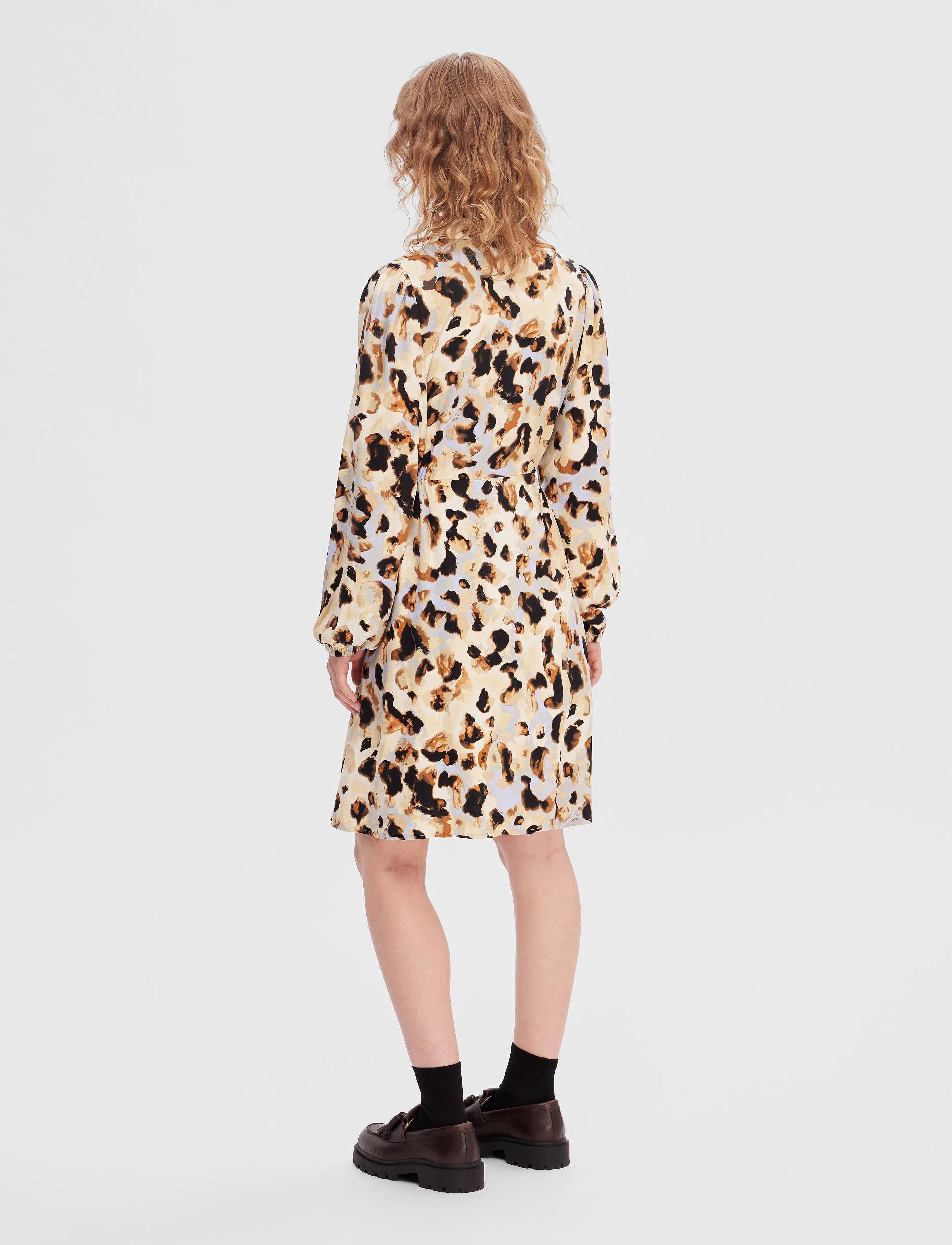 Selected - SLFSLAILA LS AOP SHORT SHIRT DRESS B - hemdkleider - sandshell - 3