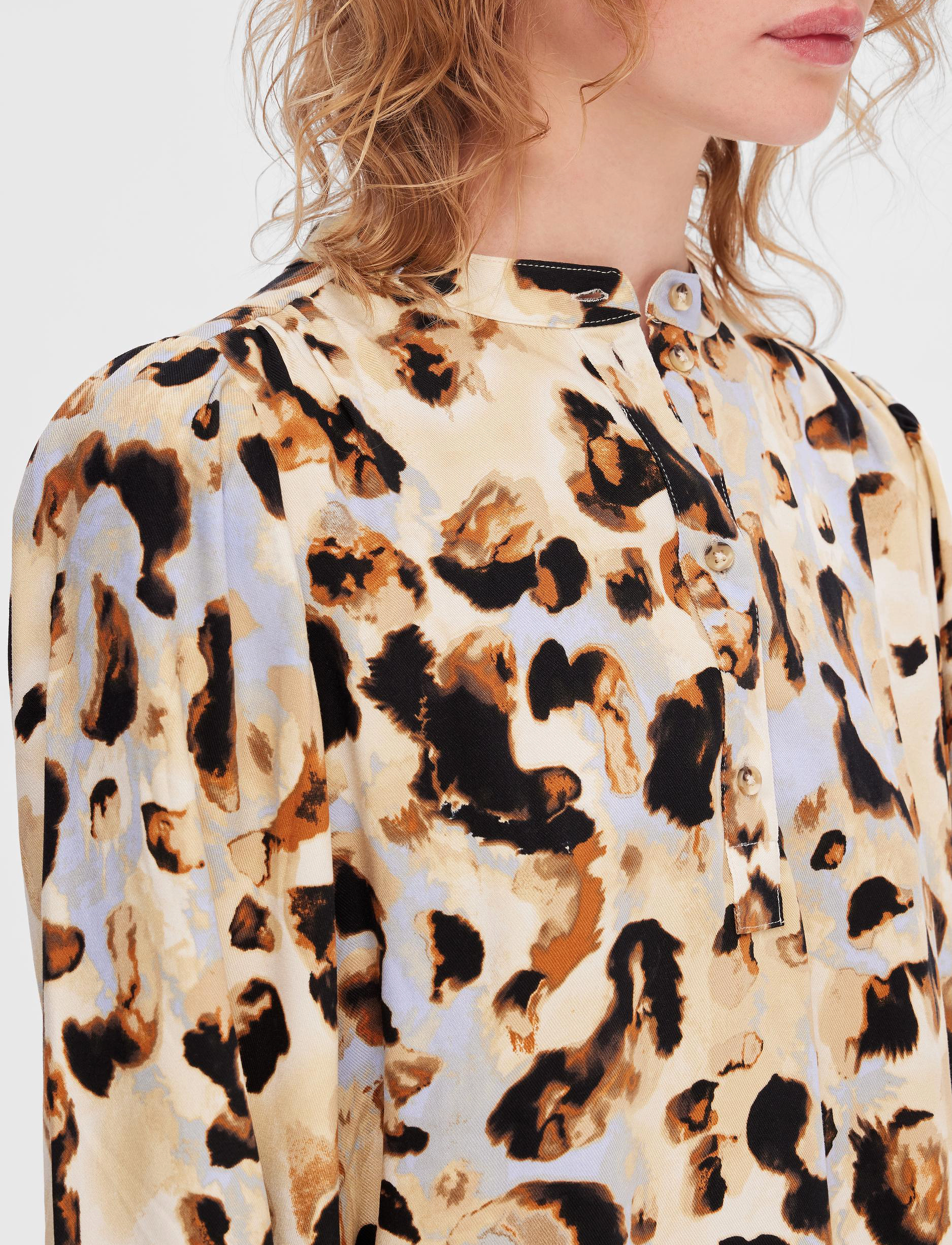 Selected - SLFSLAILA LS AOP TOP B - langærmede bluser - sandshell - 4