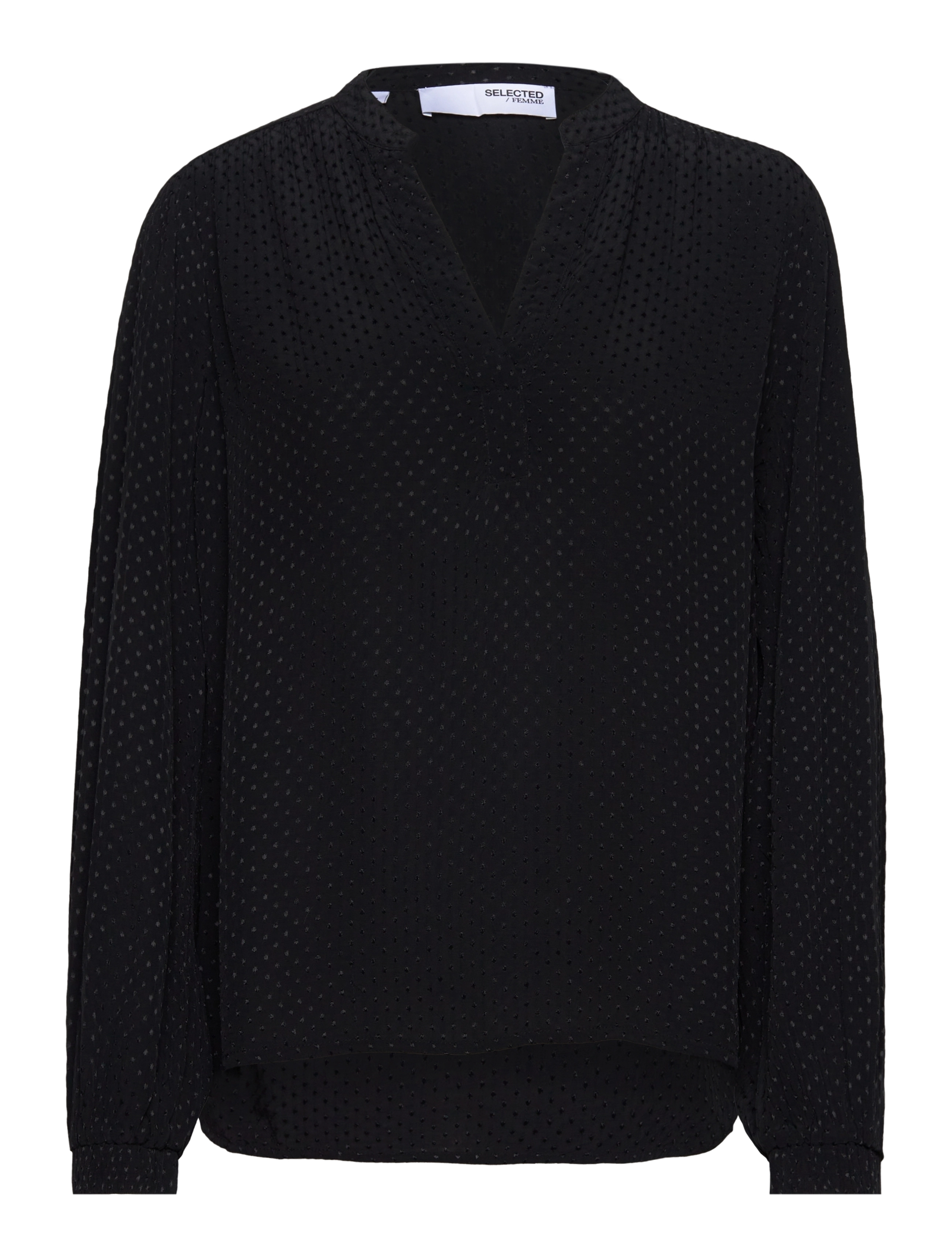 Selected Slffraya Ls Top B, 36, Blouses, Schwarz - Long-sleeved, Frauen